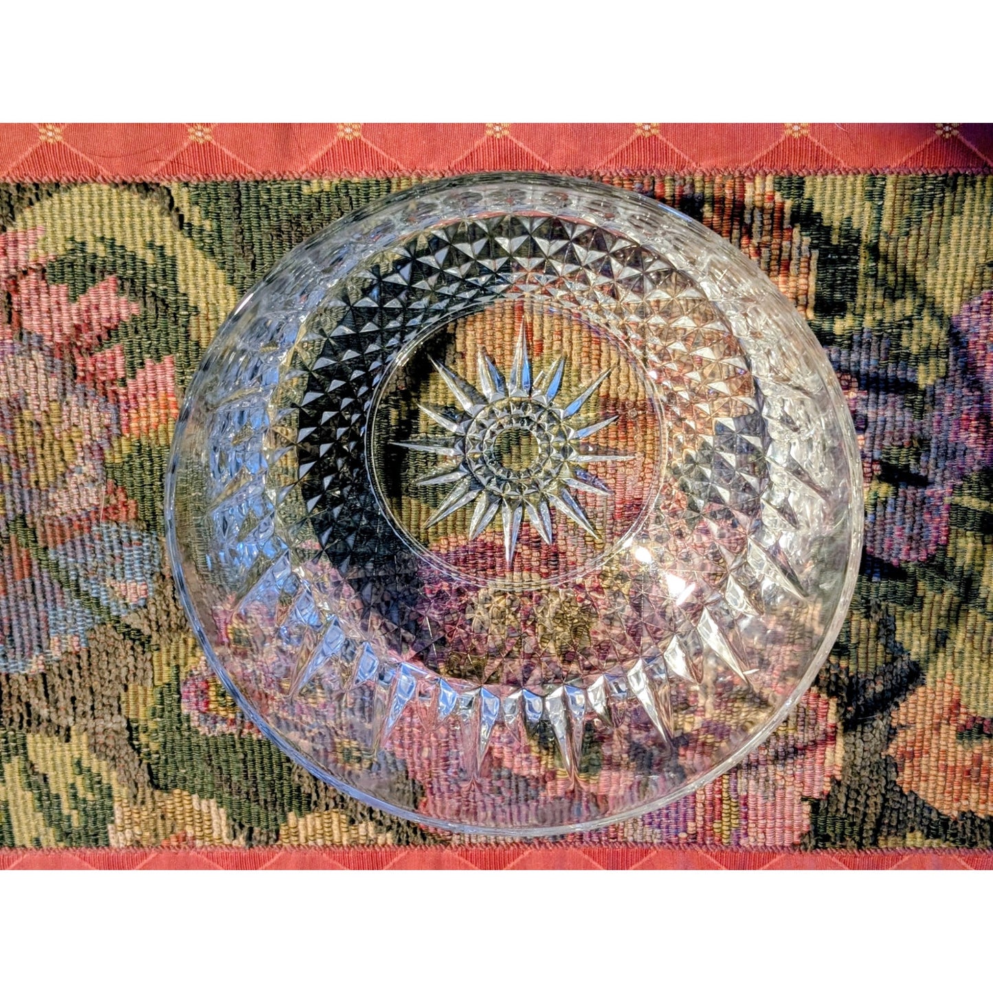 Arcoroc France Diamond Starburst 8" Clear Glass Bowl