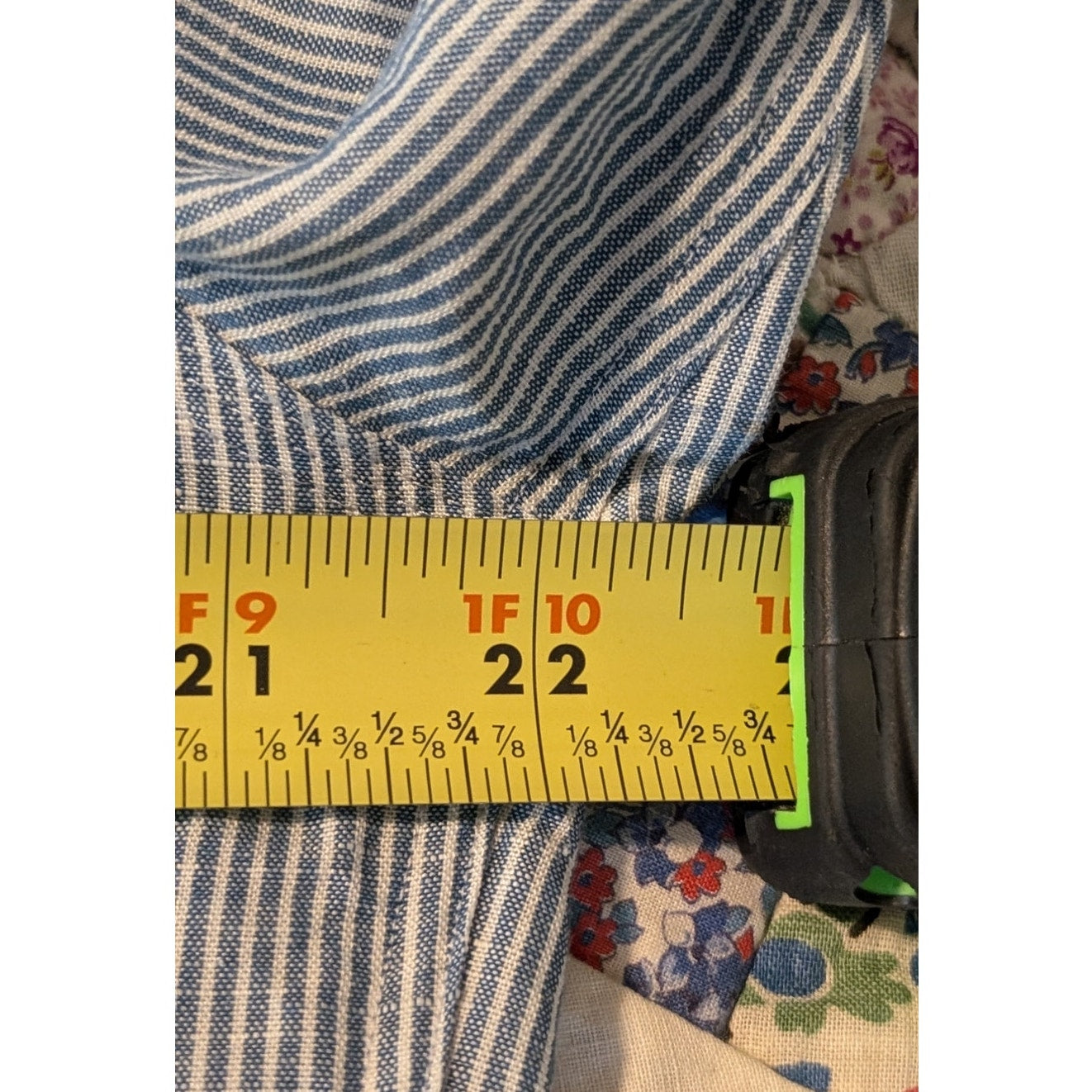 Johnnie-O Hangin Out Blue Stripe Long Sleeve Button Front 100% Cotton Shirt Sz M