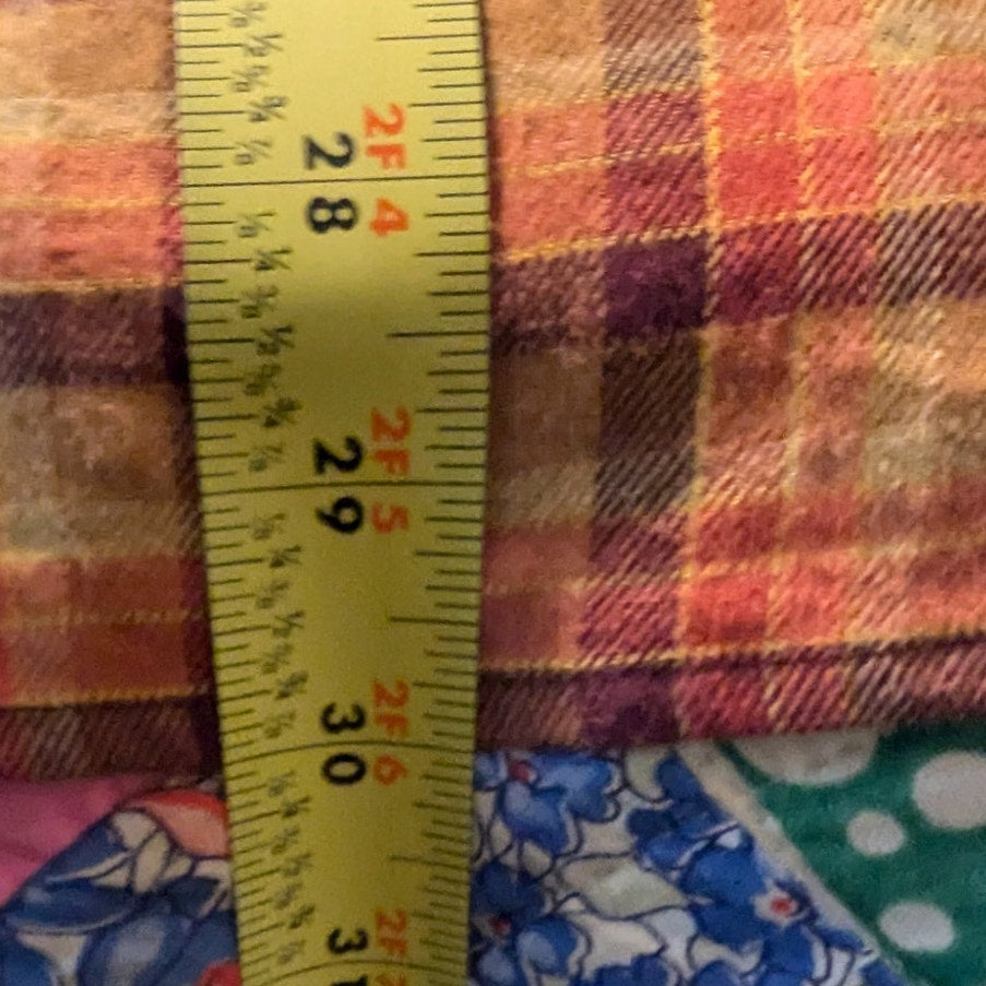 Columbia Orange Plaid Reg Fit Cotton Stretch Flannel Button Up Shirt Mens Sz L