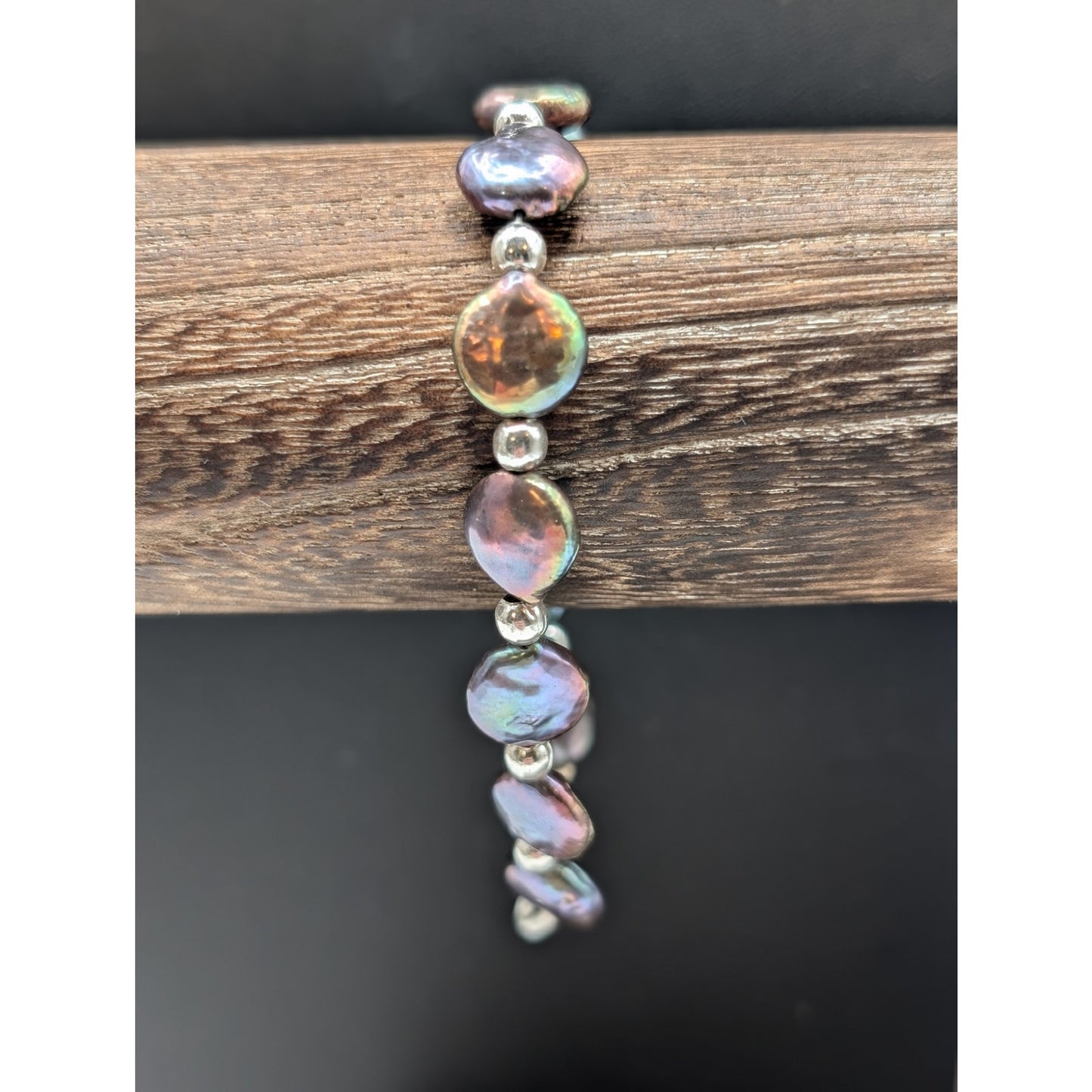 925 Sterling Peacock Coin Pearl Bracelet