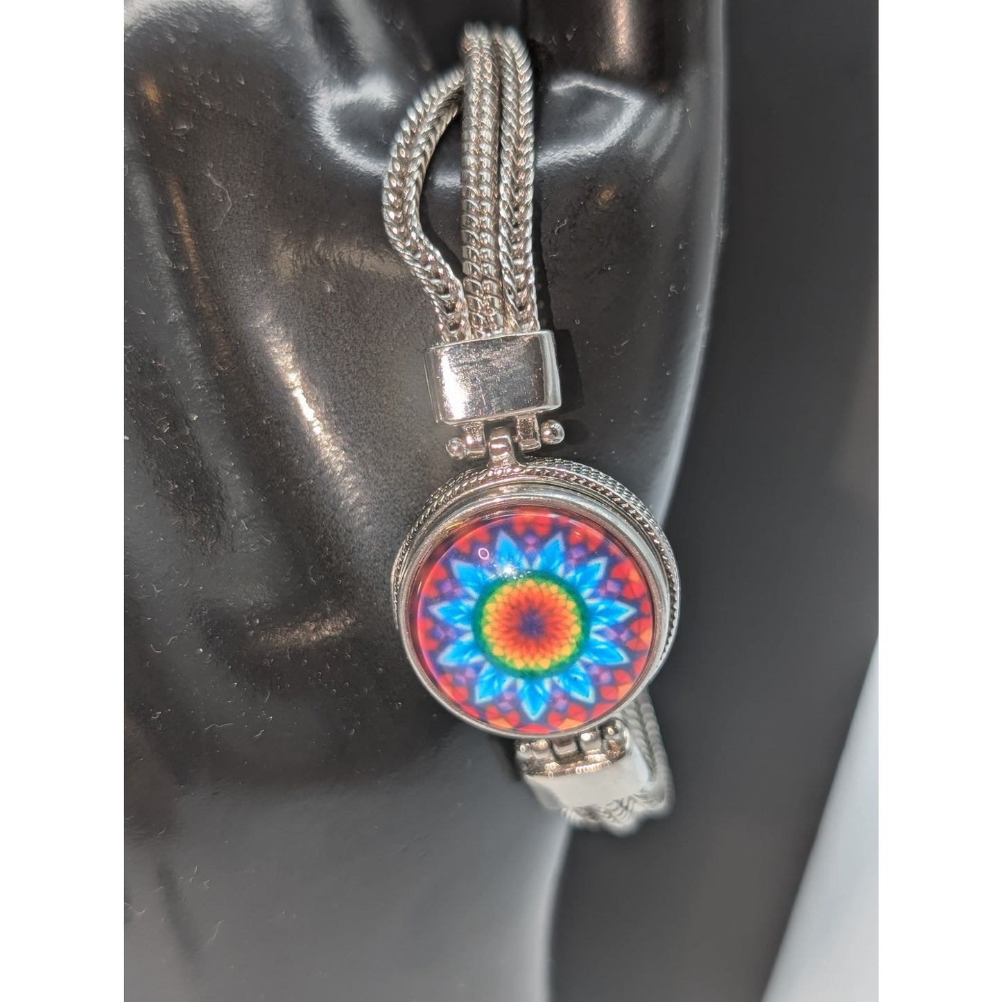 Ginger Snaps Silver Tone Chain Toggle Clasp Bracelet W/ Four Snaps