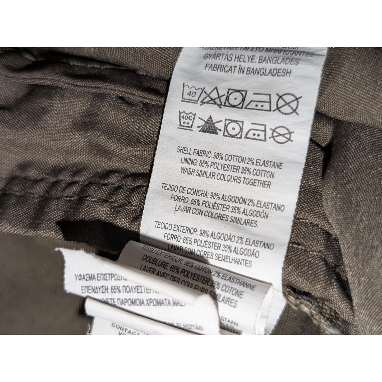 Denim Co. Cuffed Cargo Olive Green Elastic Drawstring Waist Canvas Jean Size XL