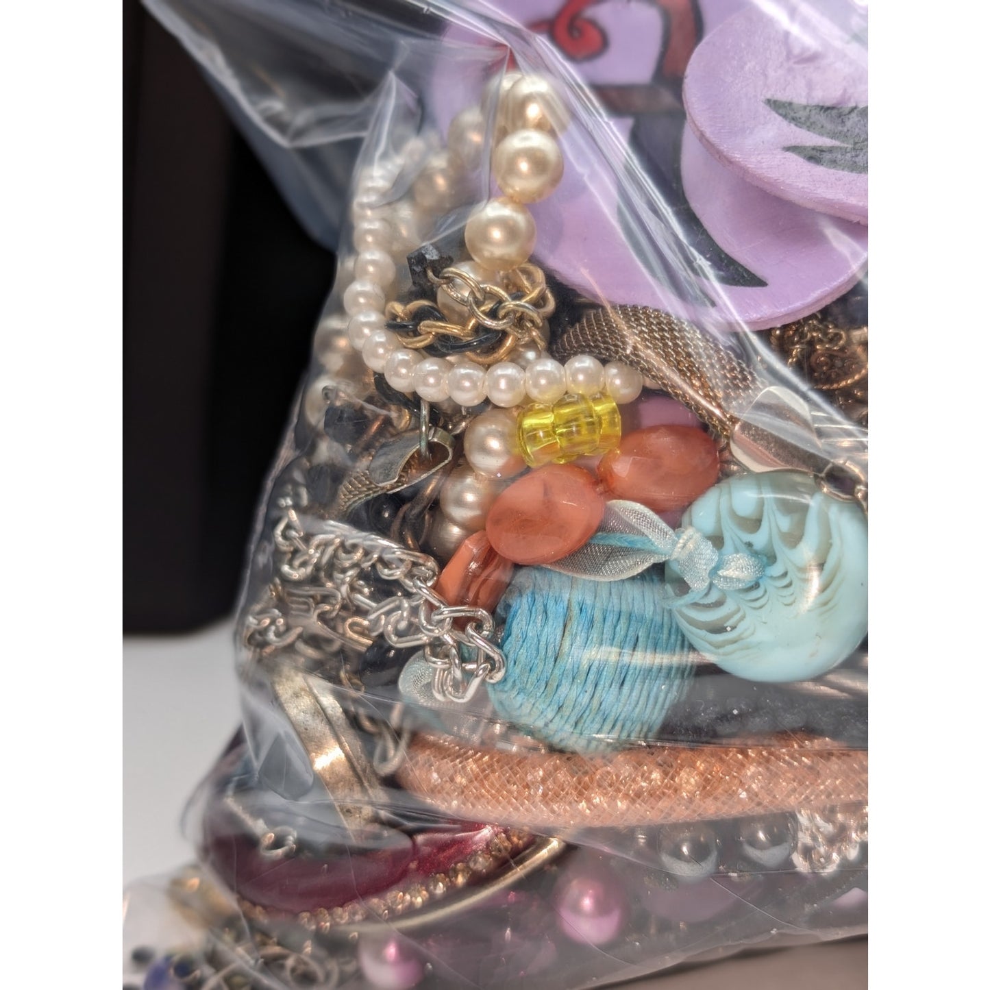 Jewelry Lot Eileen Repurpose Bag Over 4 Pounds Beads & Possible Wearable Pieces