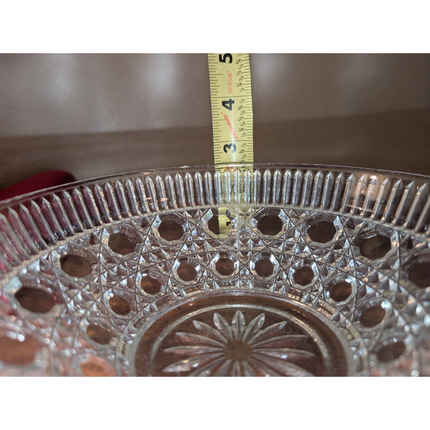 Vintage Federal Clear Glass Windsor Button & Cane Design Bowl