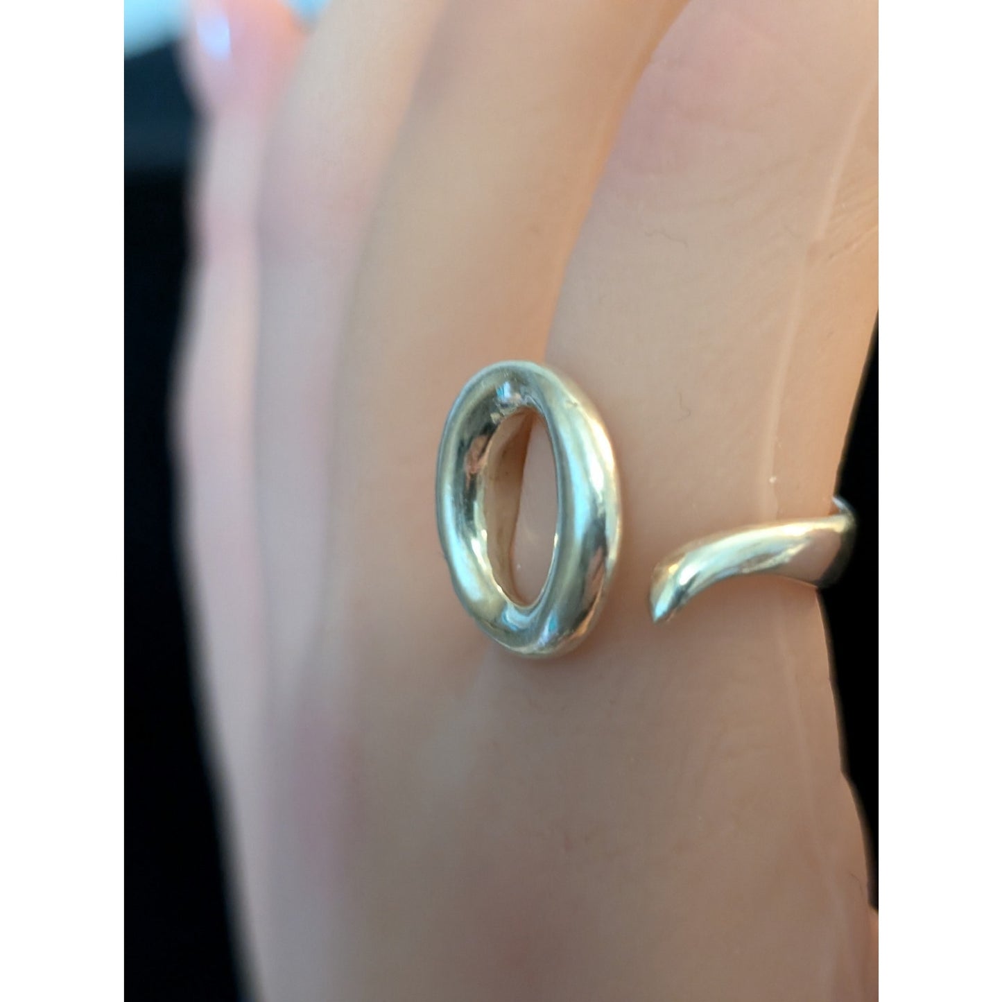 925 Sterling Ring Chunky 'O' Open Ended Swirl Adjustable Ring Now Size 5.75