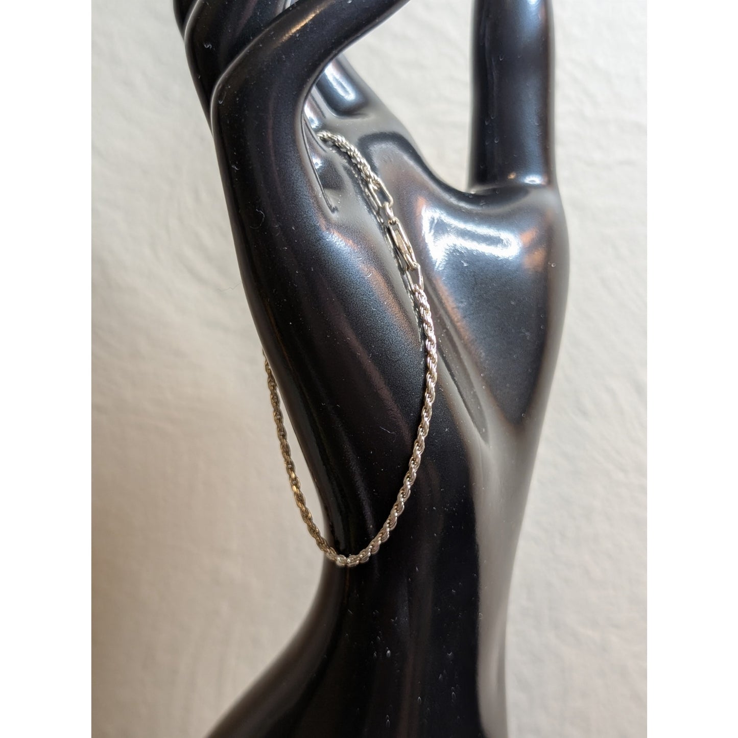 Vintage Sterling Silver 925 Rope Chain Link Bracelet