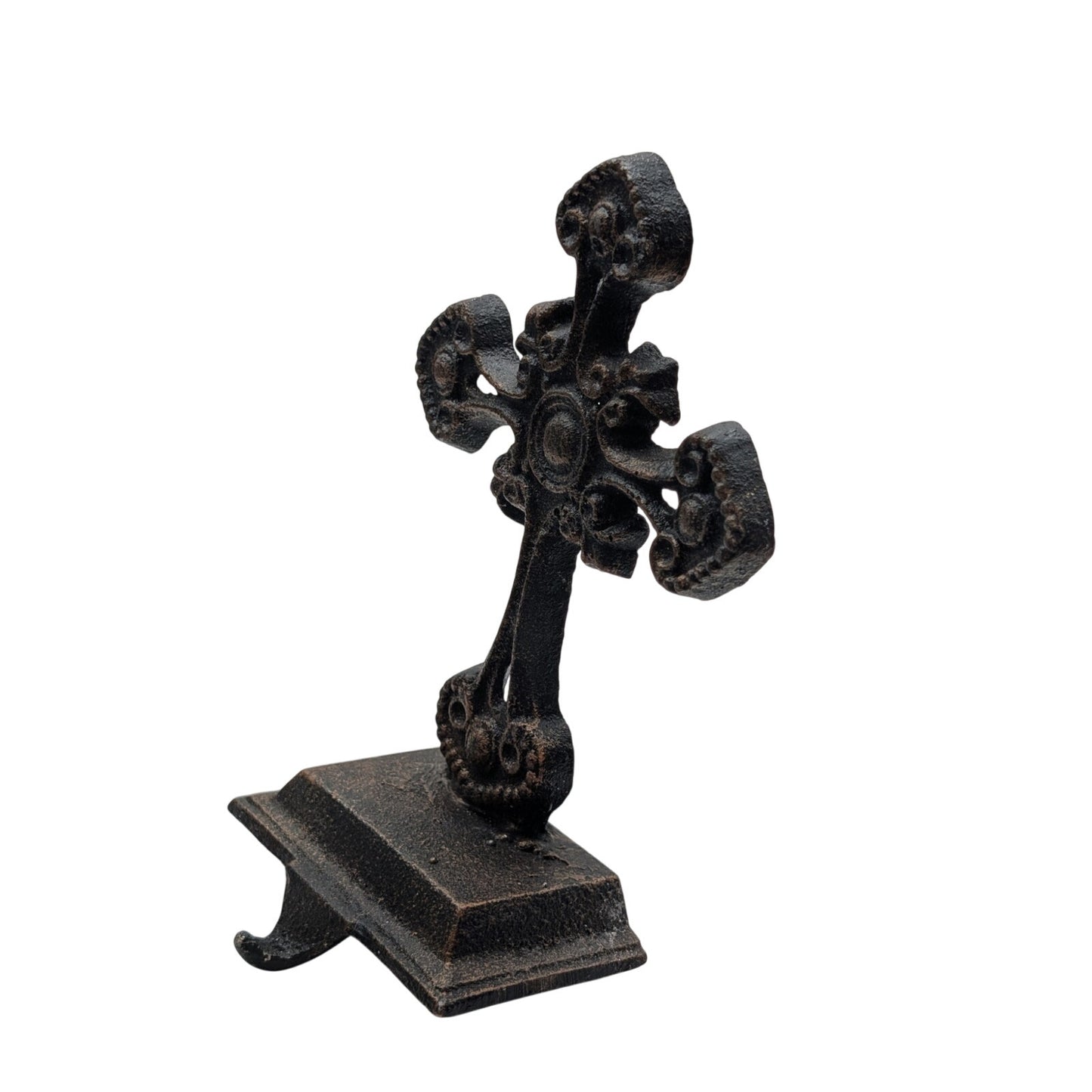 Christmas Heavy Metal Bronze Cross Stocking Hanger
