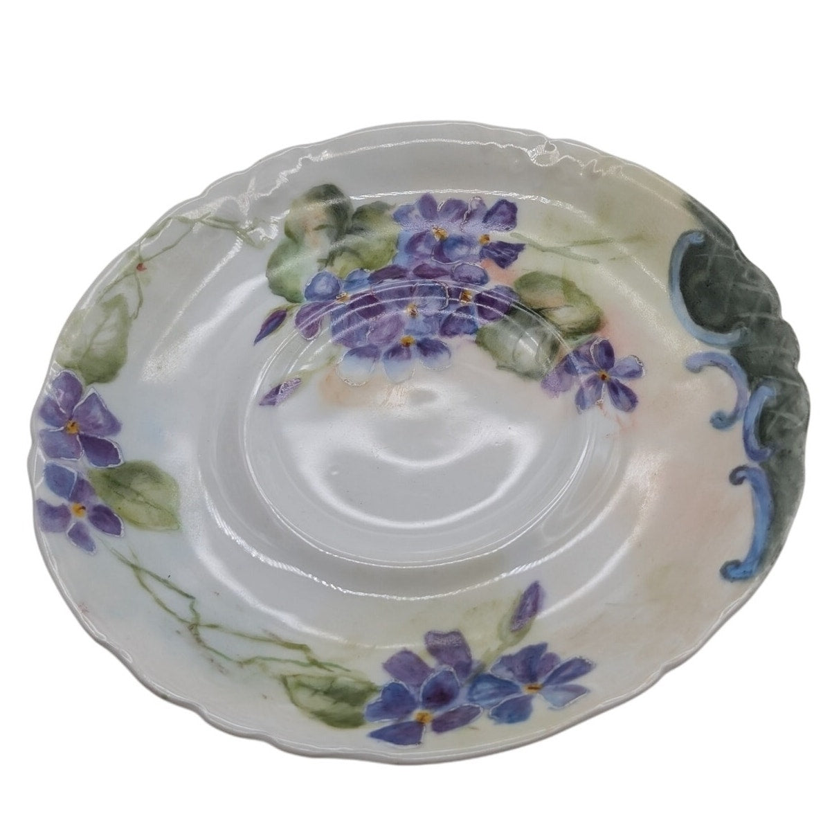 Jpl Jean Pouyat Limoges French Tea Cup And Saucer Purple Violet Flower Gold