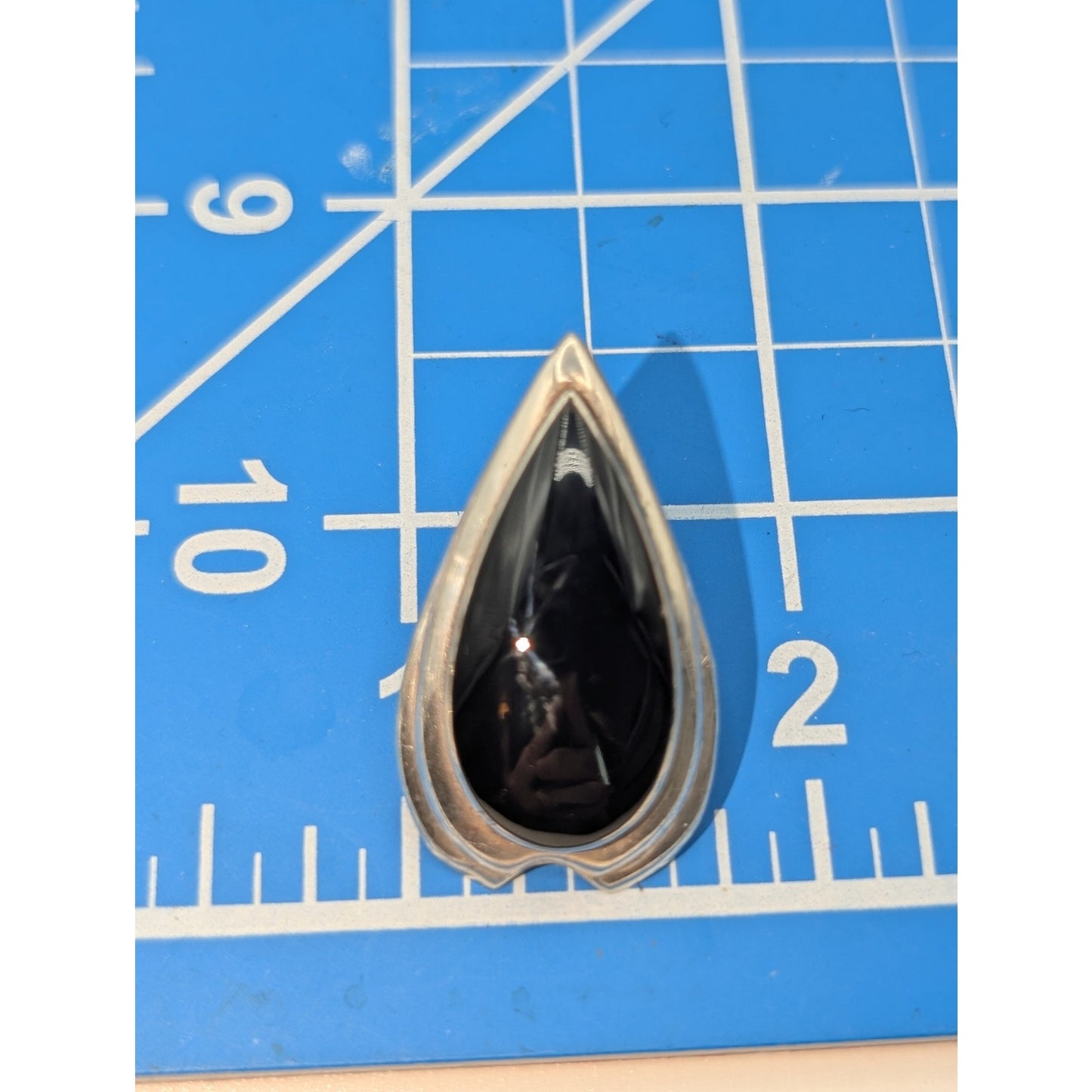 925 Sterling Silver Black Onyx Teardrop Post Earrings