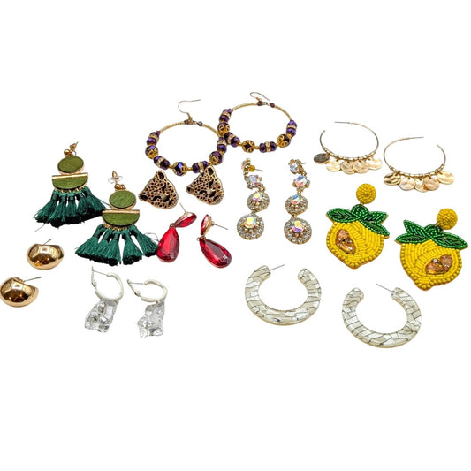 Lot of Ten Pair of Whimsical to Classic Earrings for Pierced Ears
