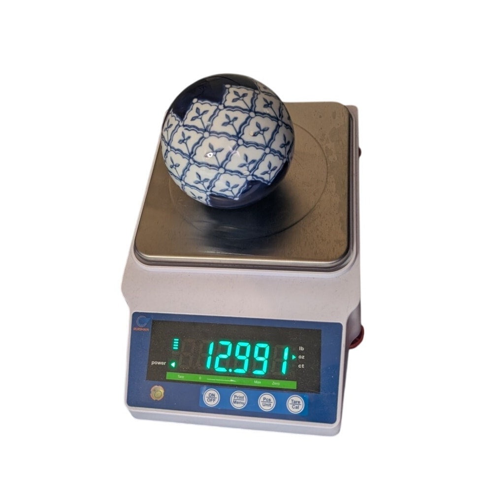 Vintage Blue & White Chinese Porcelain Chinoiserie Carpet Ball