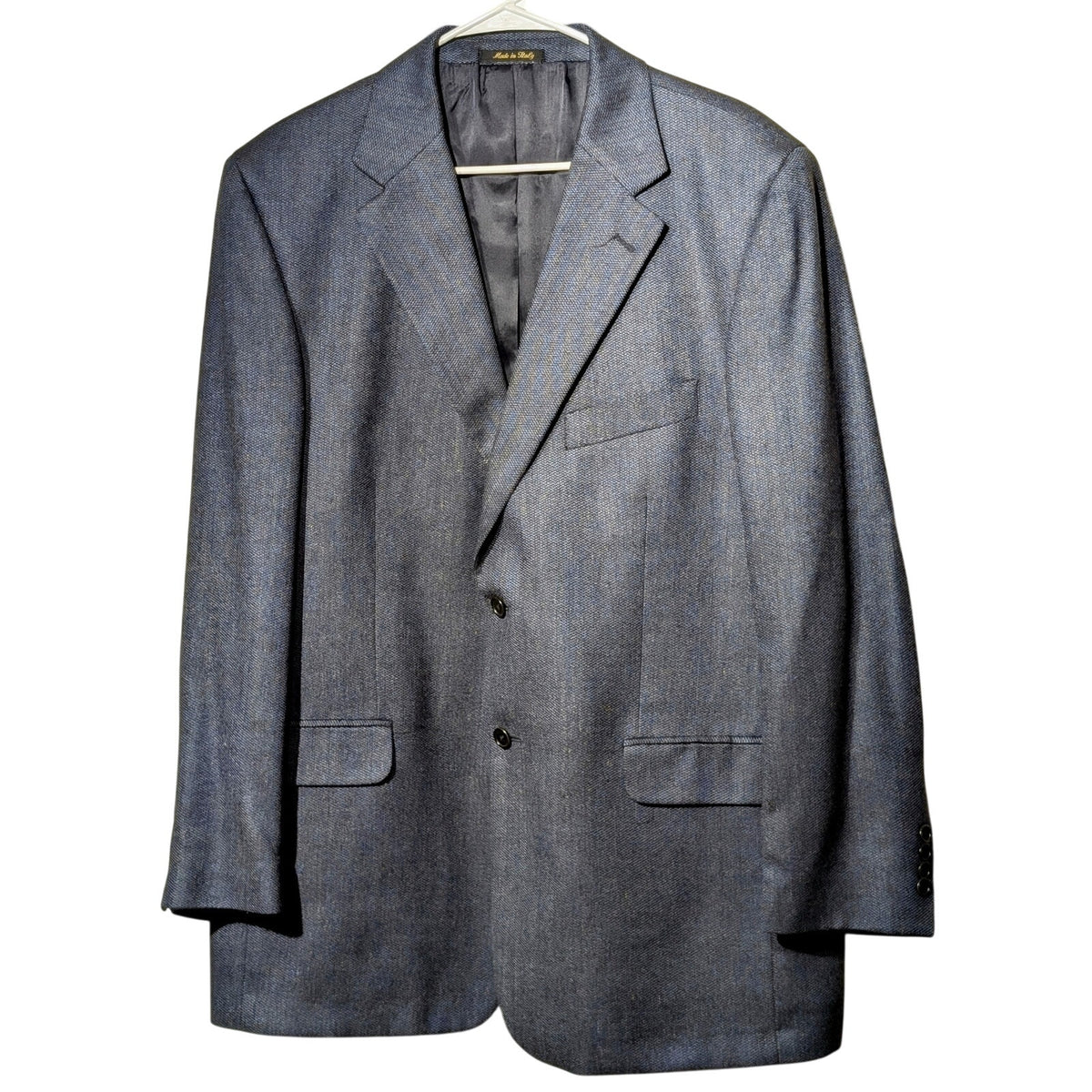 Zino Made in Italy Regent Blue Silk/Wool Two Button Men's Blazer Size 44R