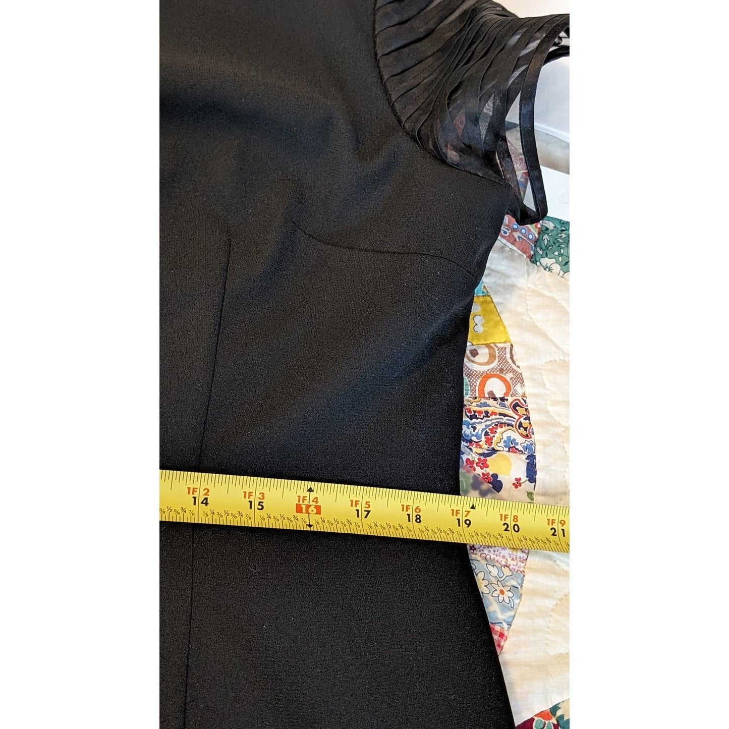 Talbots NWT Maxi Length Black Formal Dress With Sheer Short Sleeves Womens Sz 16
