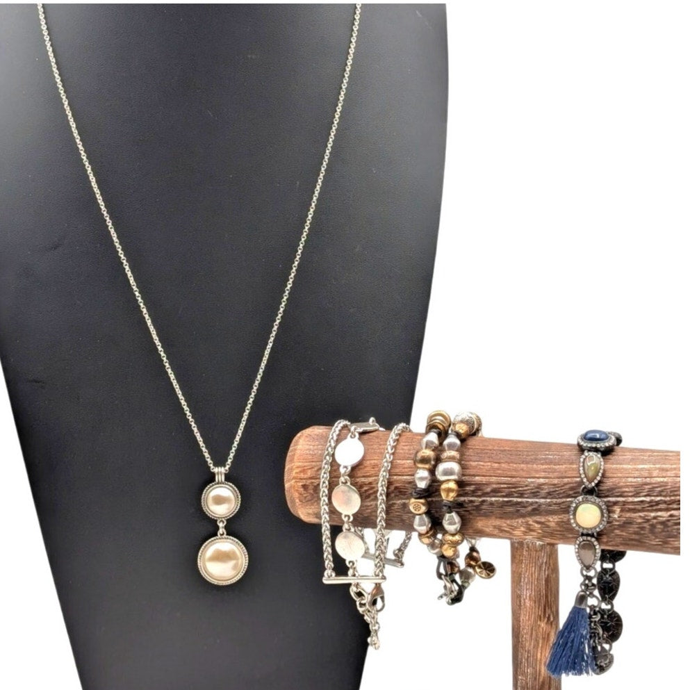 Lot of Three The Lucky Brand Bracelets and One The Lucky Brand Pendant Necklace