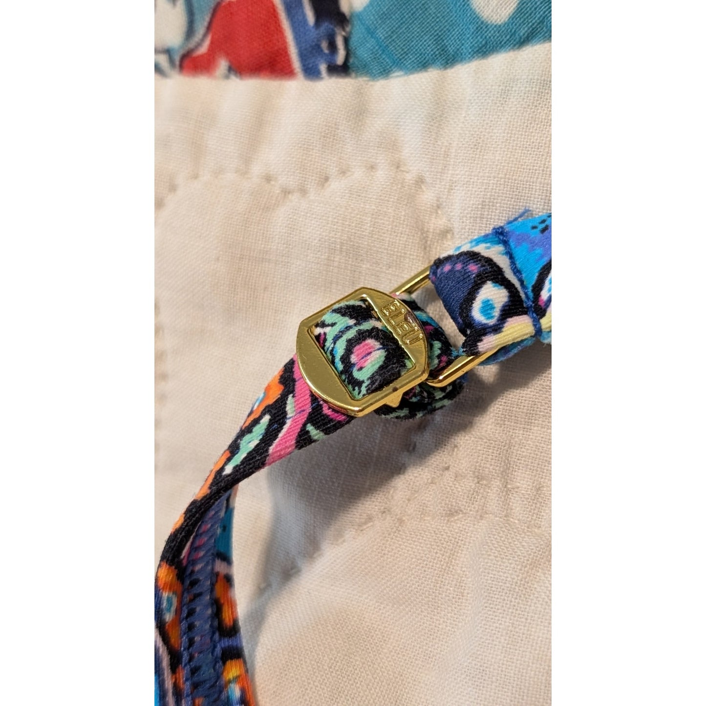 Bleu Rod Beattie Keyhole Paisley Blue Teal Multi Womens Bandeau Swim Suit Sz 8
