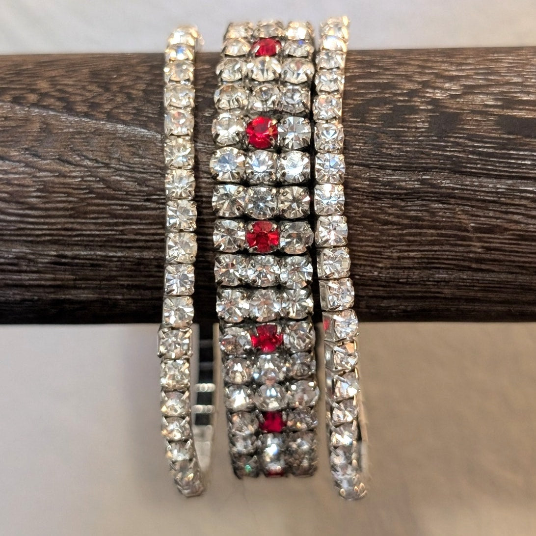Lot of Three Rhinestone Stretch Bracelets