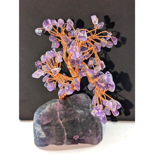 Purple Amethyst & Copper Tree