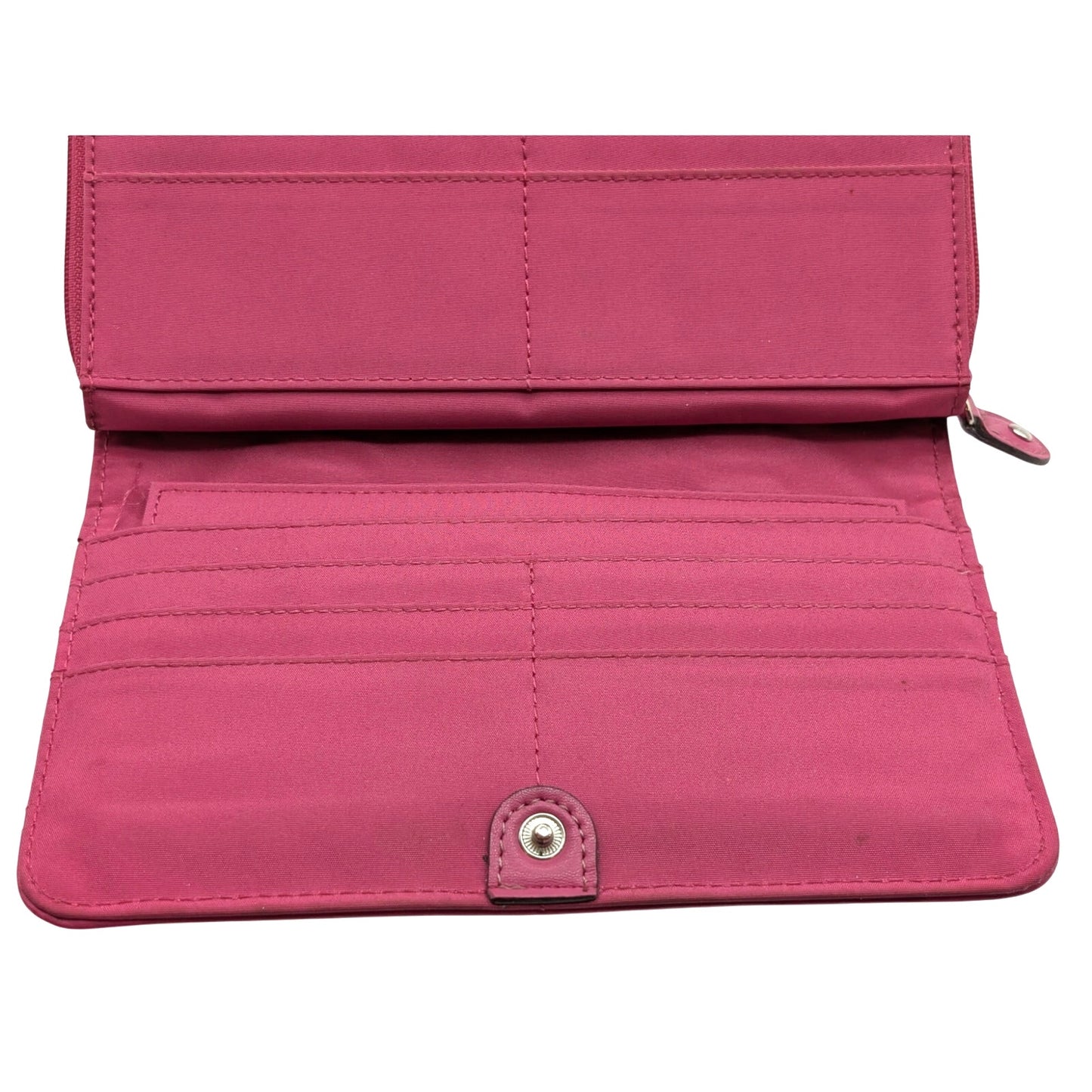 Etienne Aigner Pink Leather Cynthia Style Signature 'A' Organizer Clutch Wallet