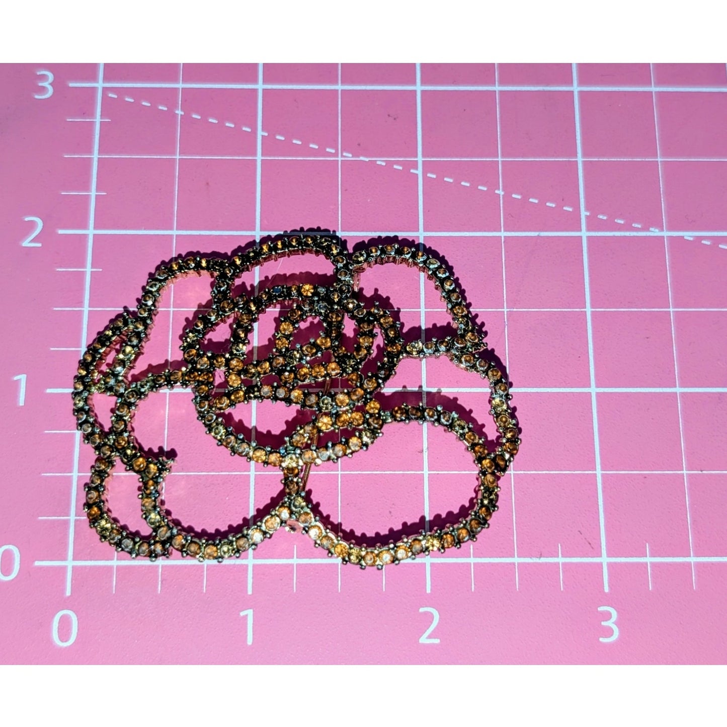 Lot of Two Chico's & Unbranded Brown & AB Rhinestone Bronze Metal Brooches