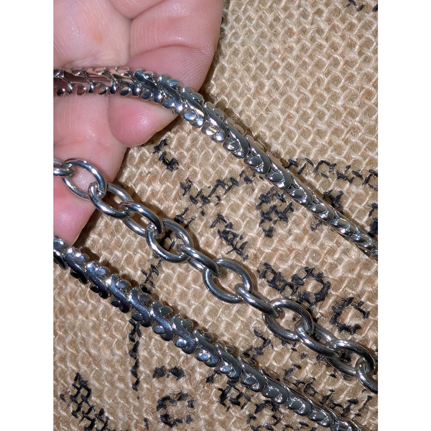 Vintage Heavy Silver Tone Three Strand Chain 32"-37" Belt