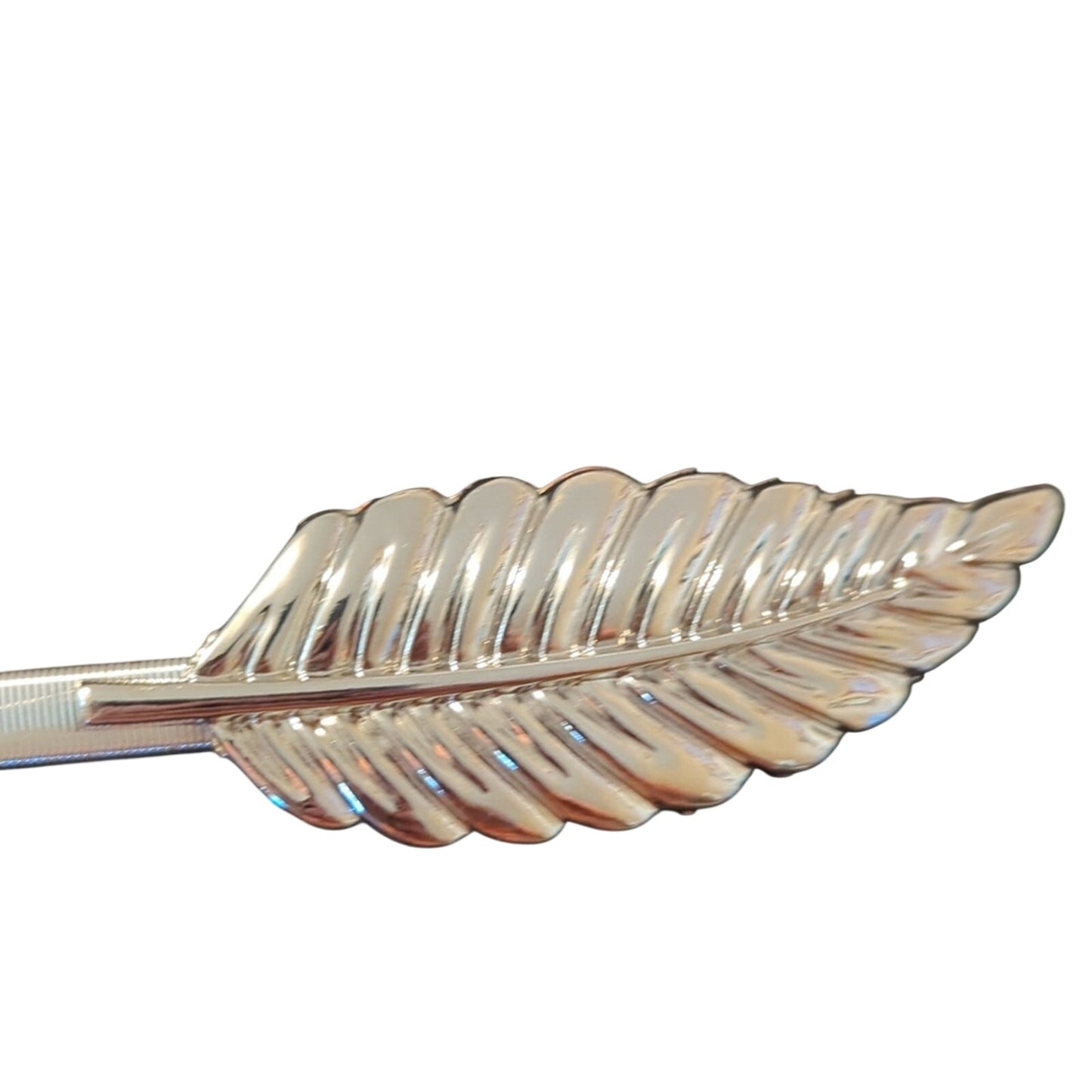 80s Vintage Silver Tone Stretch Belt W/ Leaf Buckle