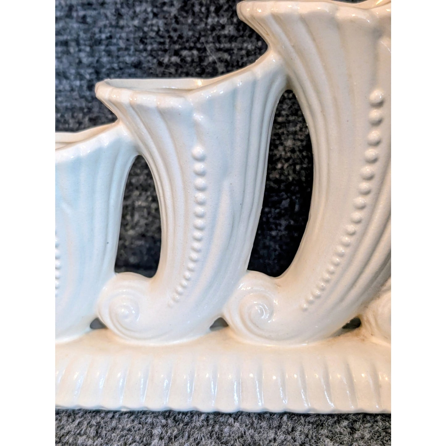 Vintage Cream Three Horn Vase Made in Japan