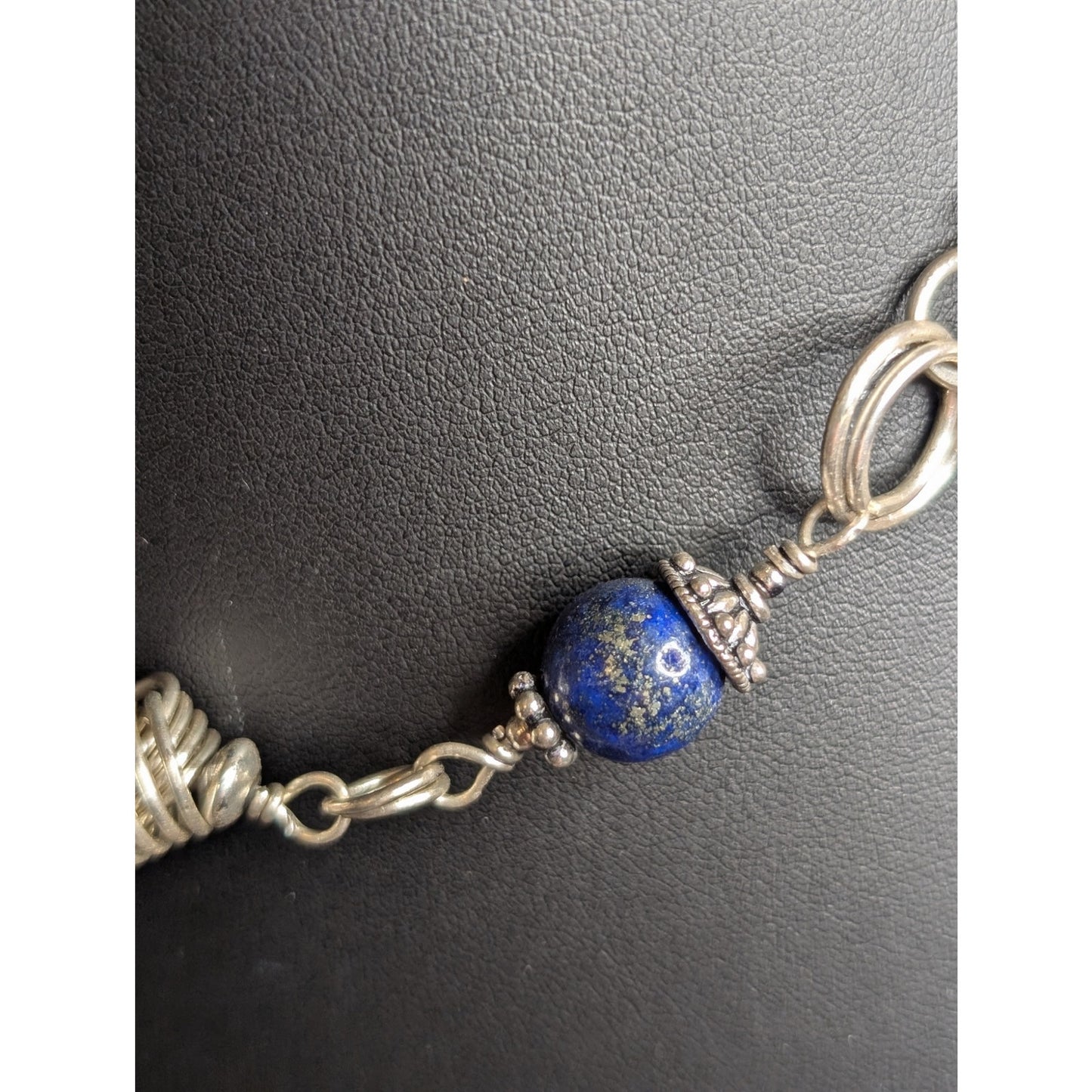 Lot of Three Silver Tone Blue Bead Necklaces (One Possibly Lapis Lazuli)