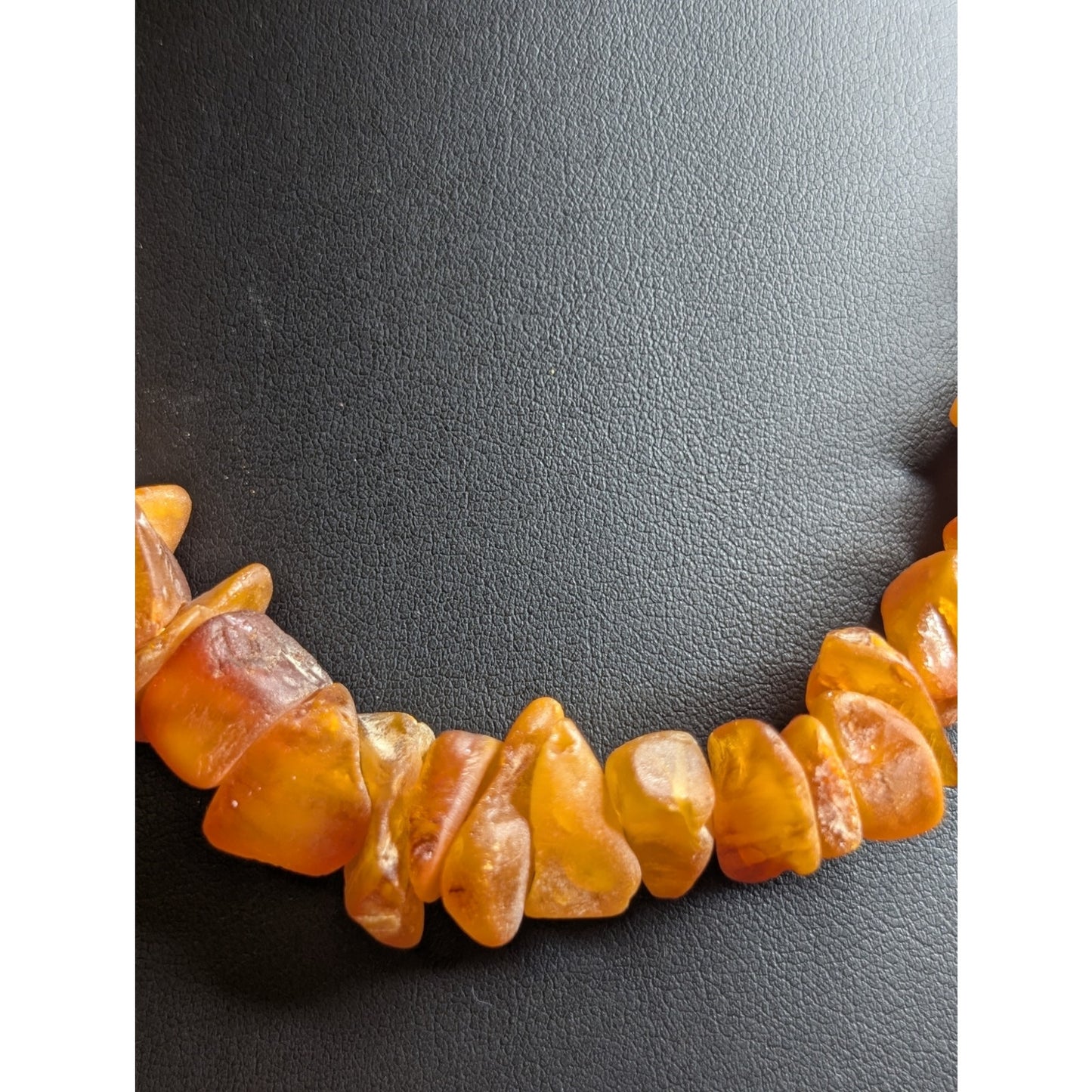 Antique Various Size & Color Chunks of Baltic Amber 19" Necklace 37.6g