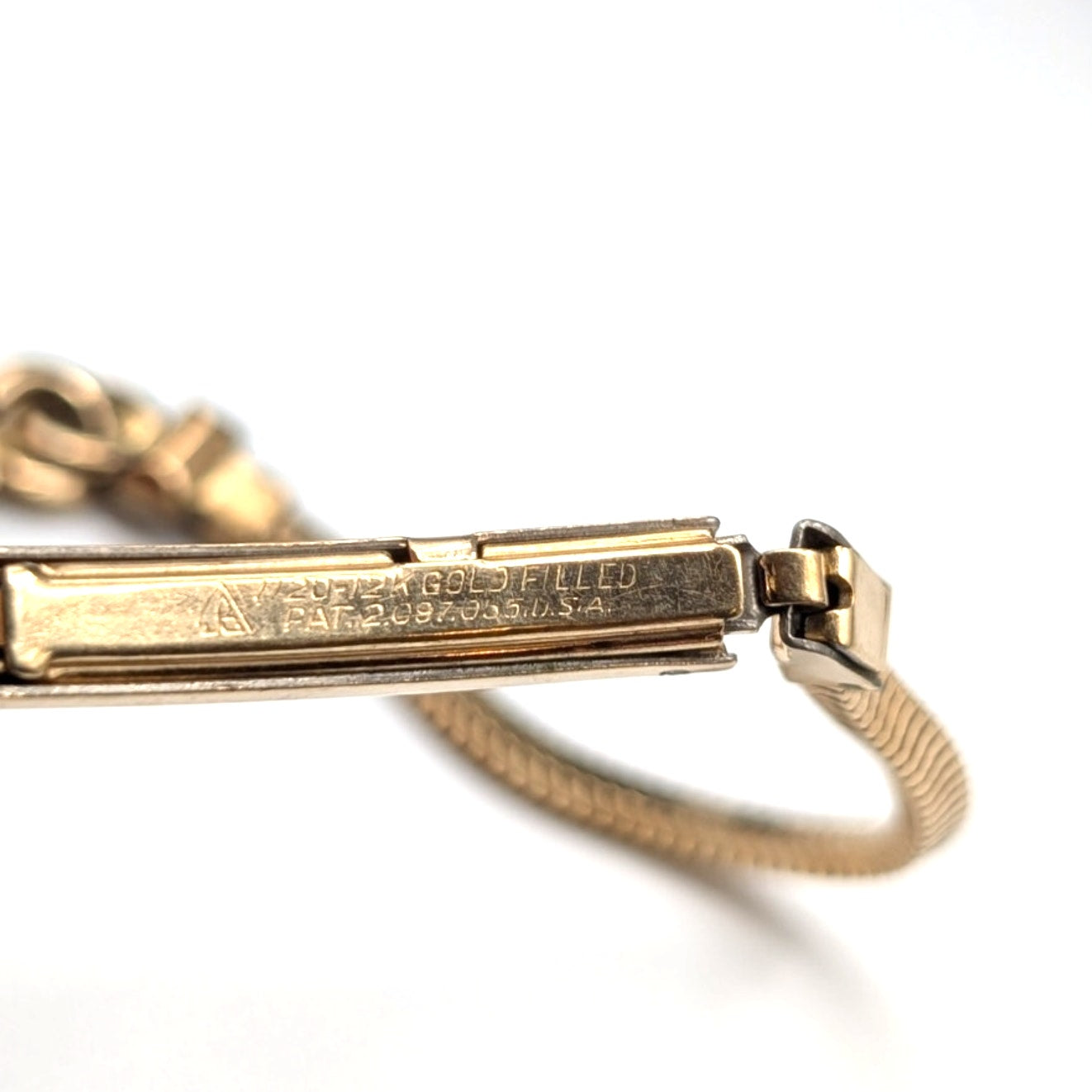 Vintage 40s Forstner 12K Gold Filled ID Square Chain Bracelet