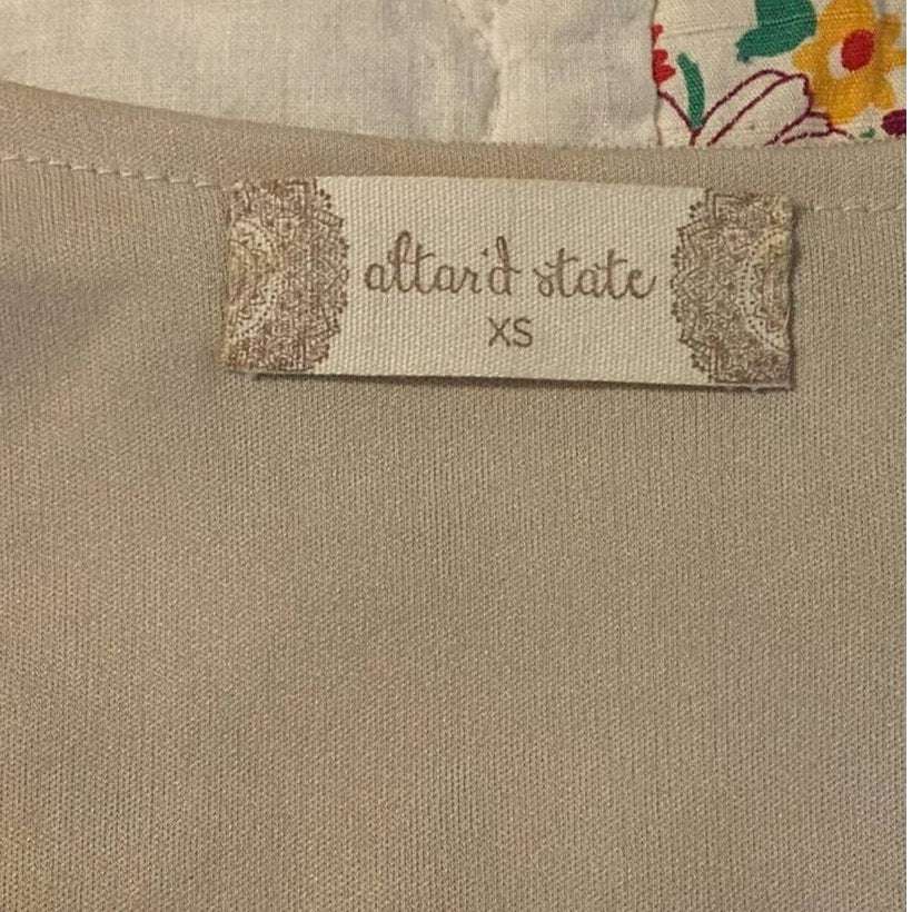 Altar'd State Beaded Wrap Dress in Taupe Womens Size XS