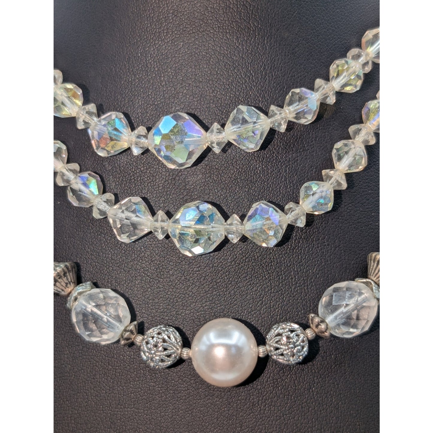 Lot of Two Vintage Crystal Necklaces
