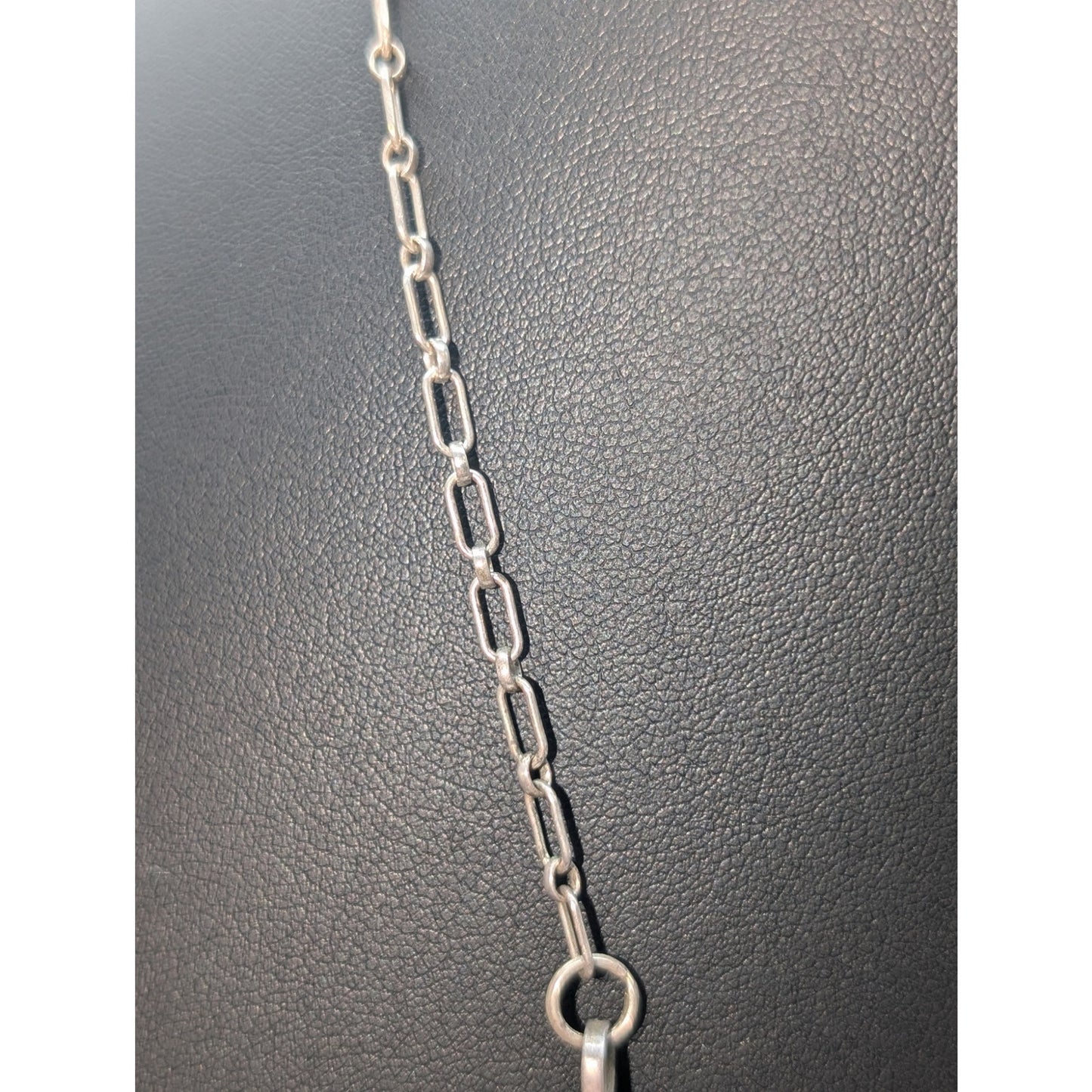 Vintage 925 Sterling Silver Purple Gemstone Leaf Flower Design 20" Necklace