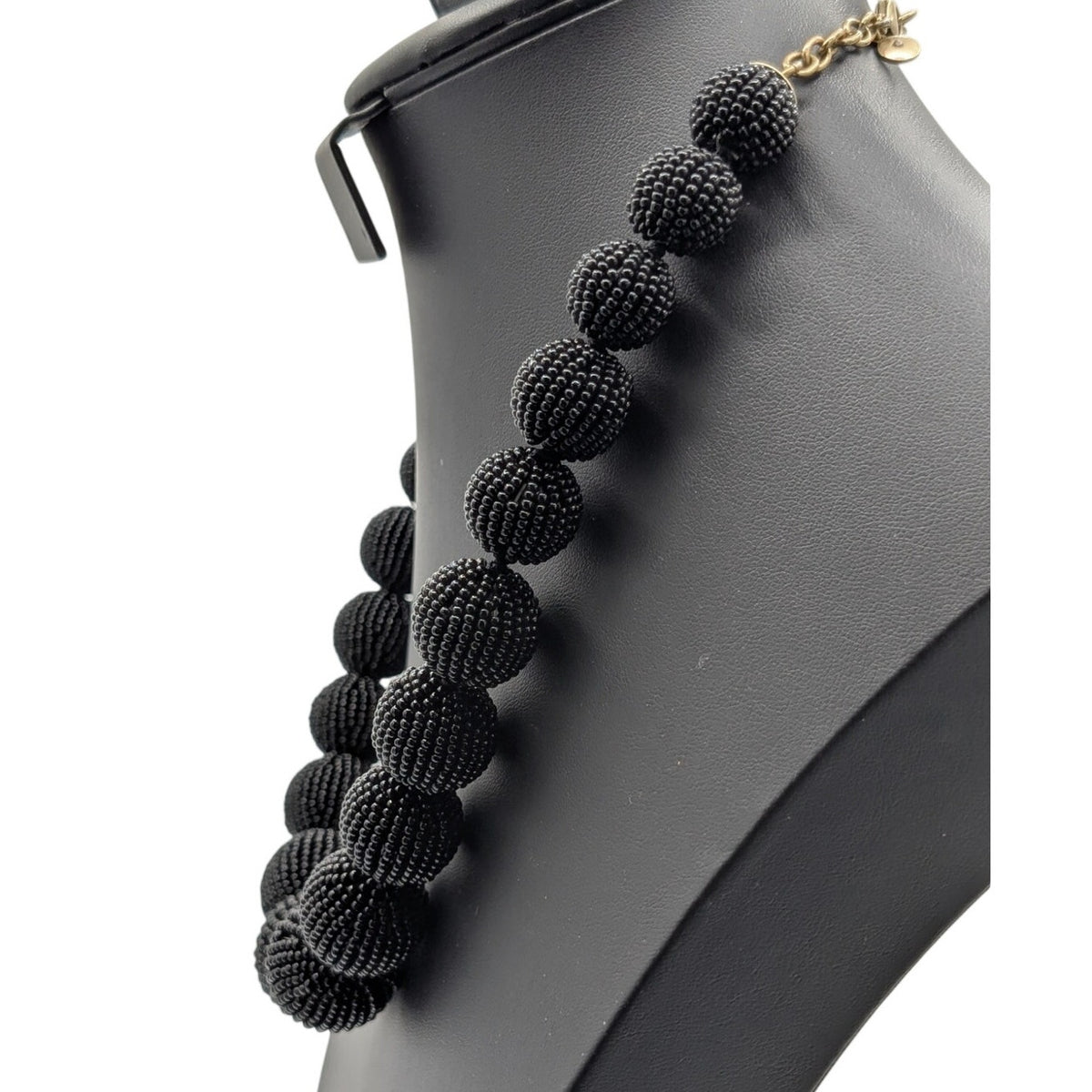 J. Crew Black Graduated Seed Bead Ball 18"-22" Necklace