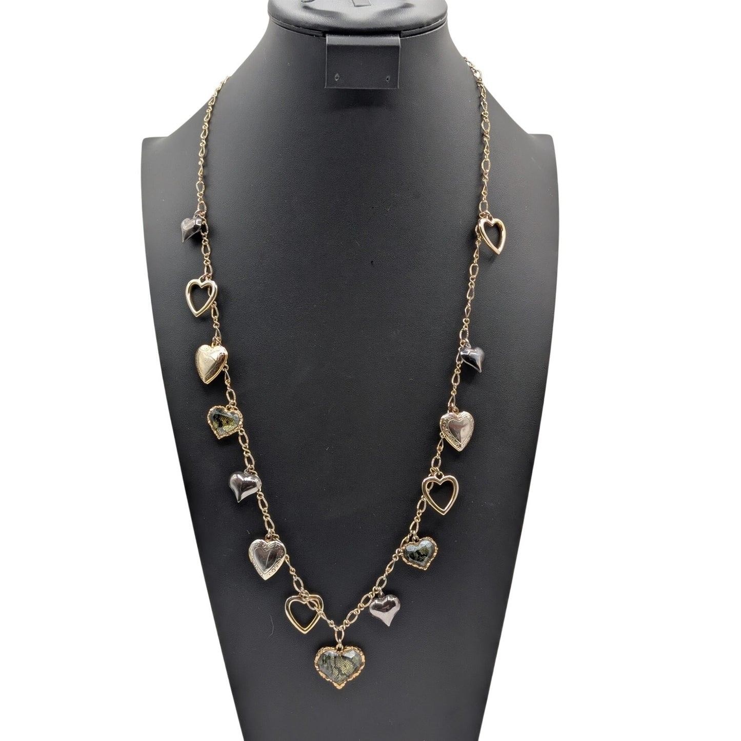 Betsey Johnson Multi Heart and Locket 31.5" Adjustable Chain Necklace