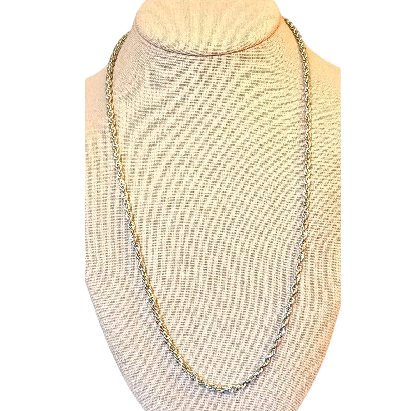Vintage Marked Sterling 925 Rope Chain 24" Necklace