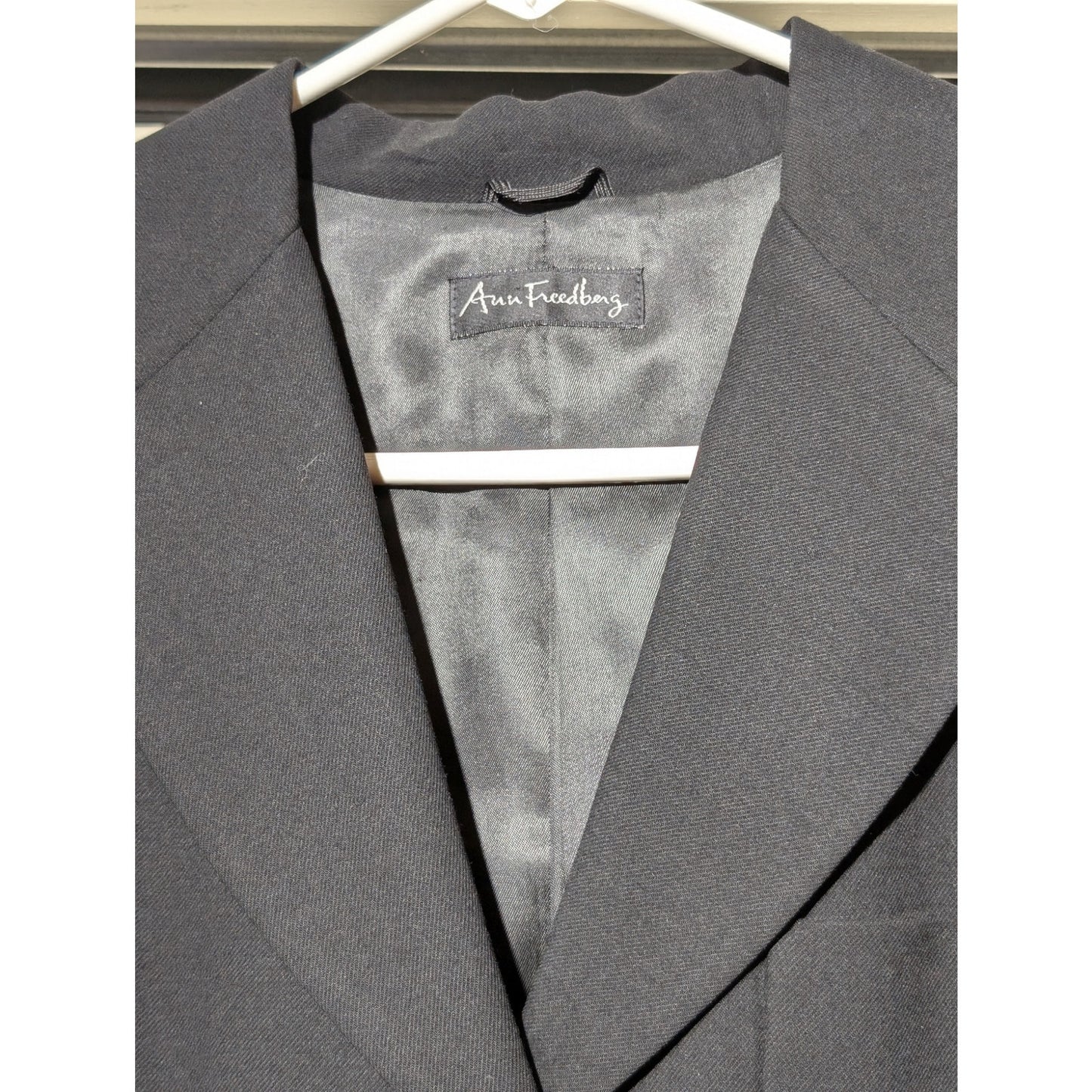 Ann Freedberg Vintage Navy 100% All Season Wool Button Front Blazer Womens Sz 6