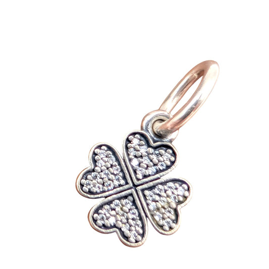 PANDORA Retired Authentic Symbol of Lucky in Love Clover 925 Sterling CZ Charm