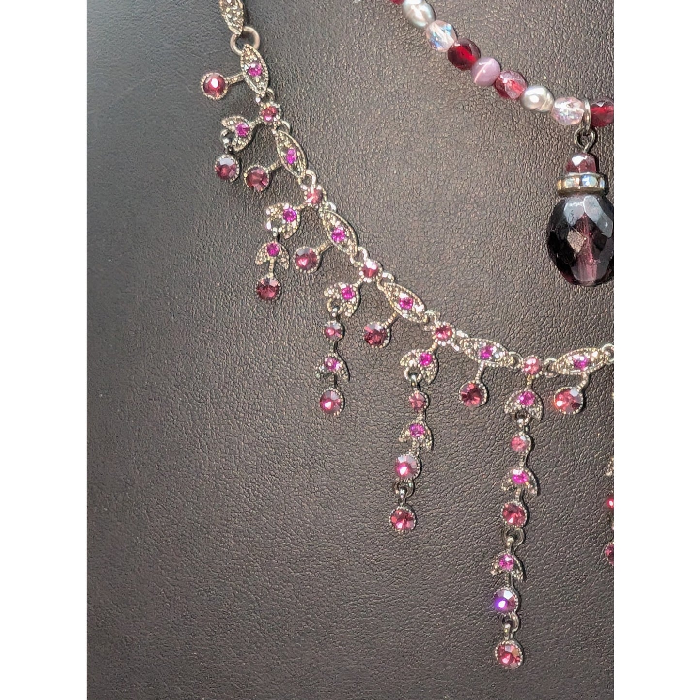 Mixed Lot of Crystal Rhinestone Bead 2 Necklaces 2 Bracelets & Dangle Earrings
