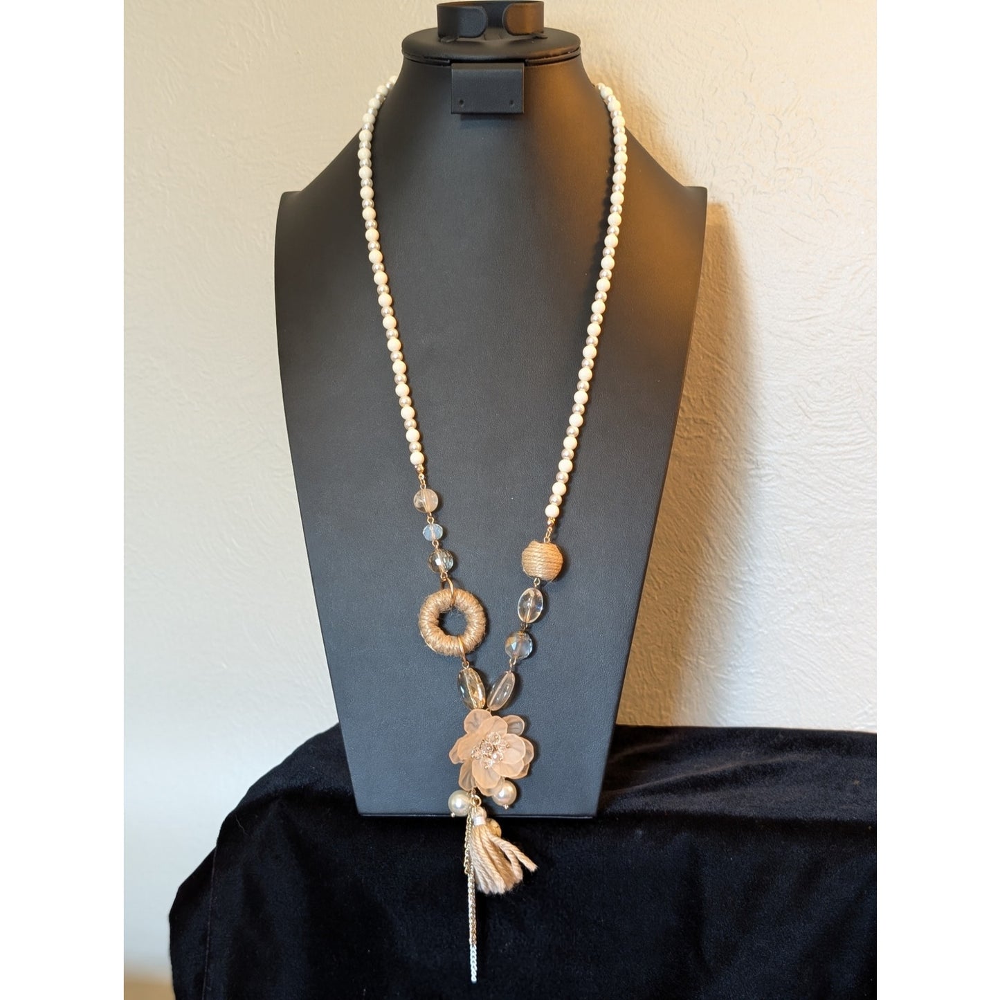 Plunder Design Gold Tone 'Shirley' Flower Pendant Long 29-32" Necklace