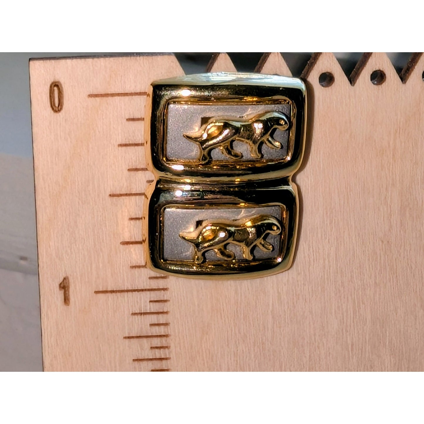 Vintage Two Tone Double Panther Pierced Earrings