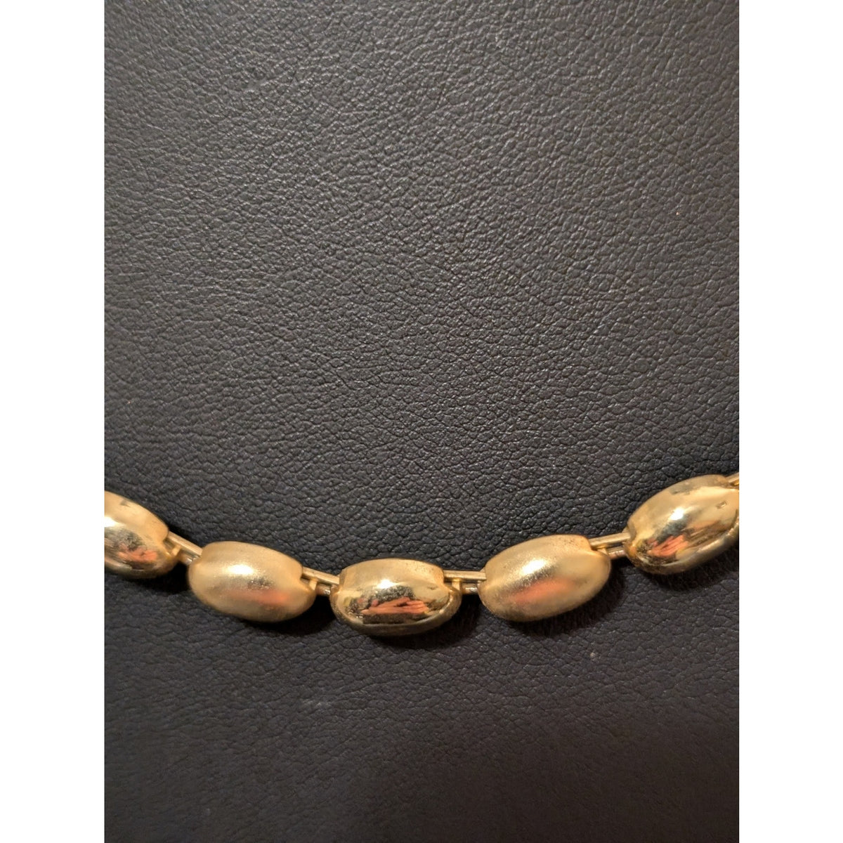 Satin & Polished Finish Gold Tone Beaded 18"-20.5" Necklace