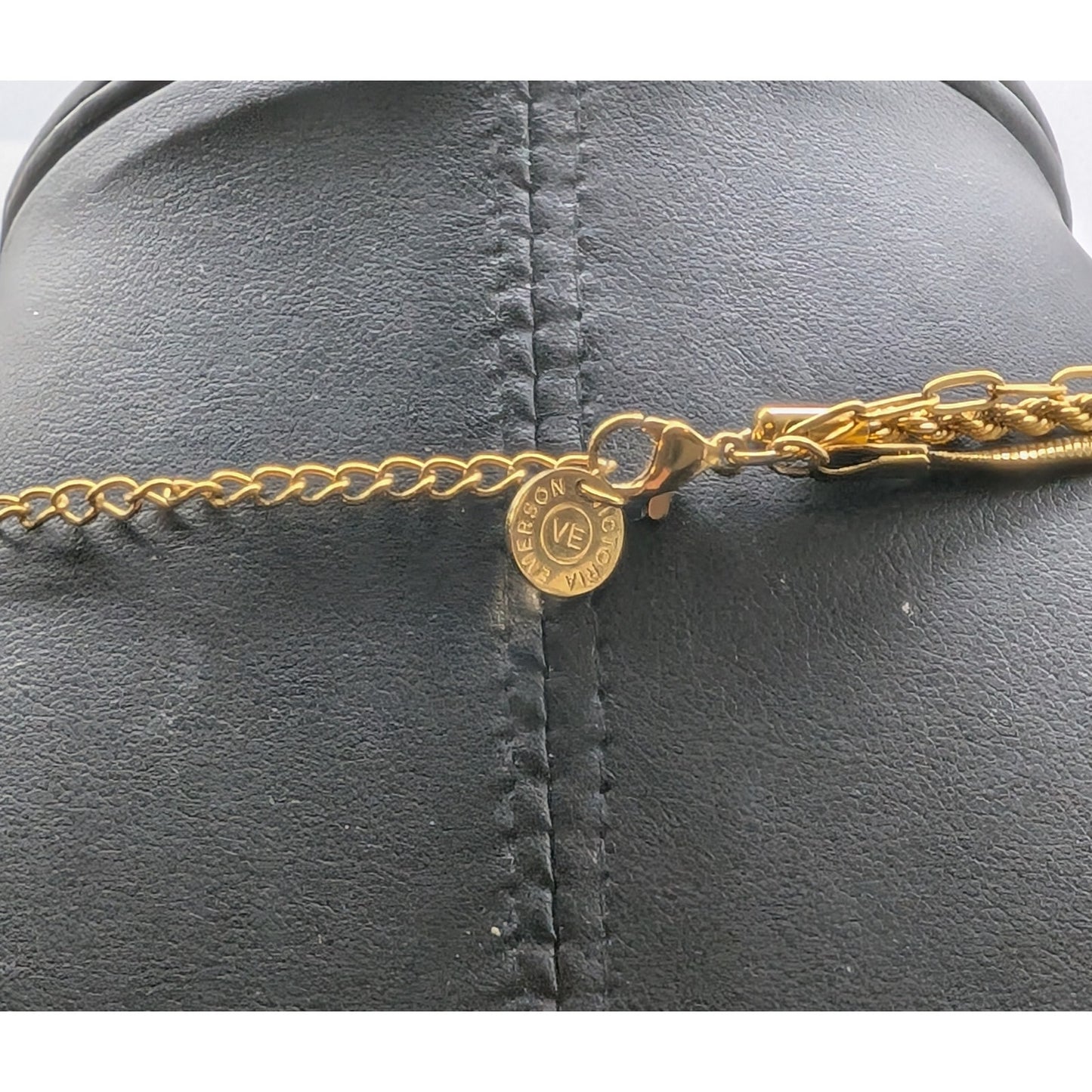 Victoria Emerson Three Strand Gold Tone 16"-18" Chain Necklace