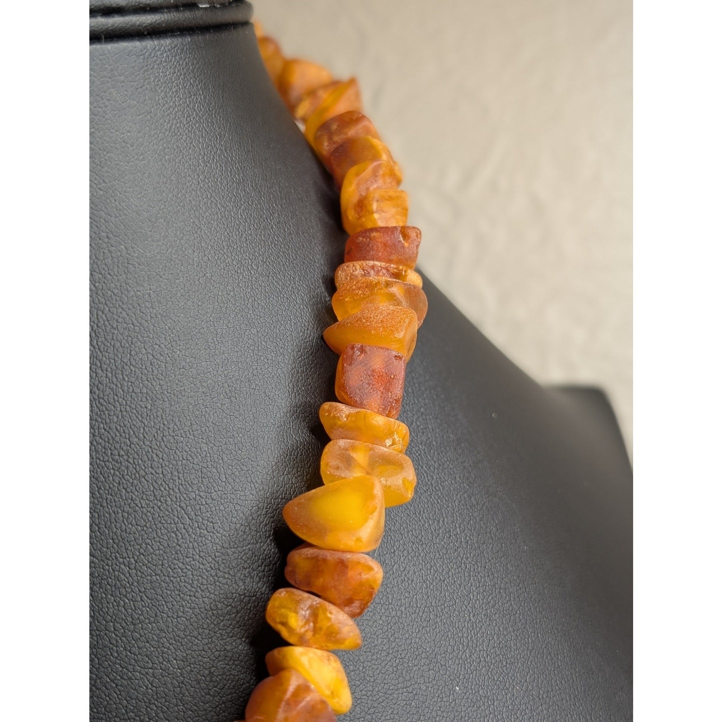 Antique Various Size & Color Chunks of Baltic Amber 19" Necklace 37.6g