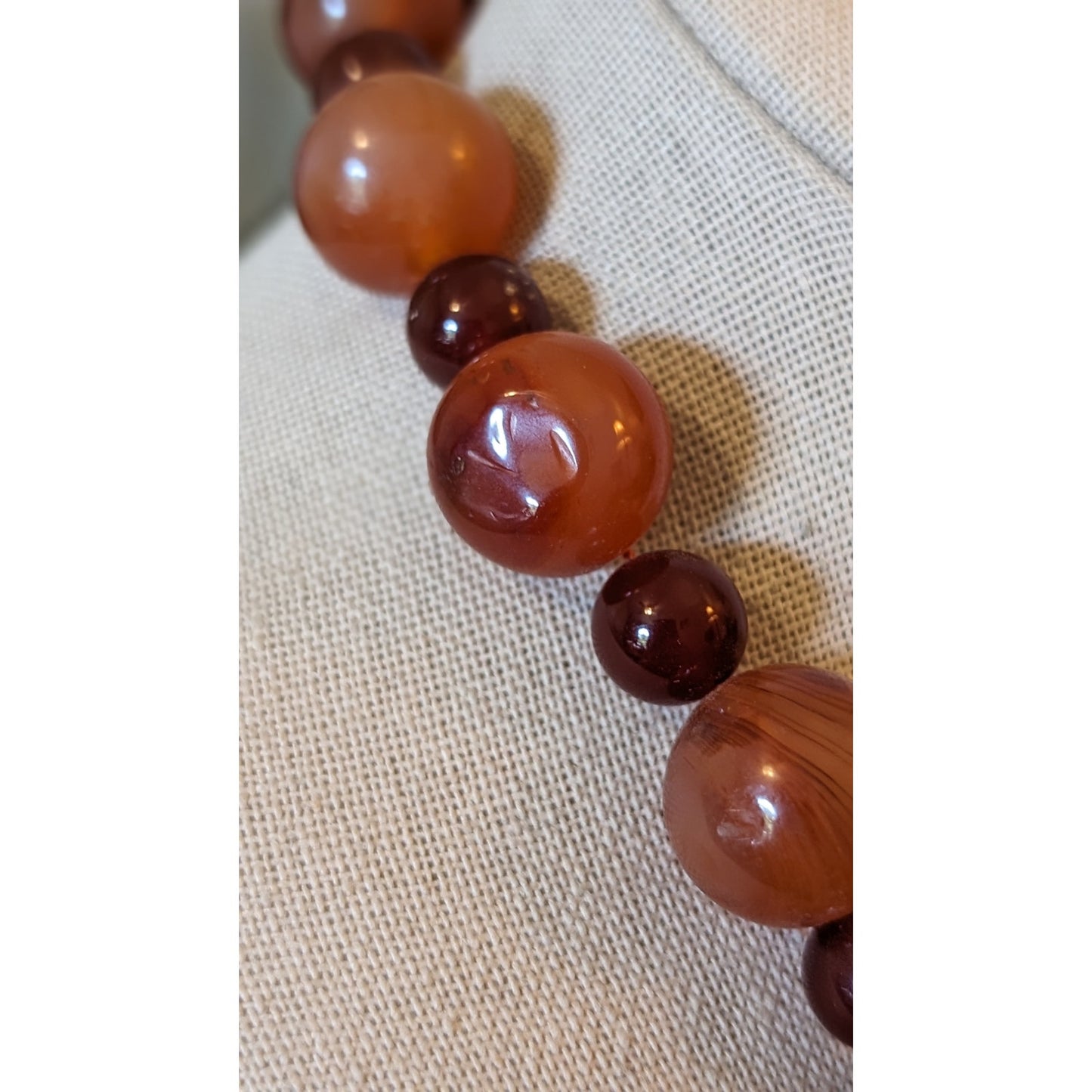 Vintage Natural Earth Mined, Carnelian Statement Necklace W/ 14k GF Clasp