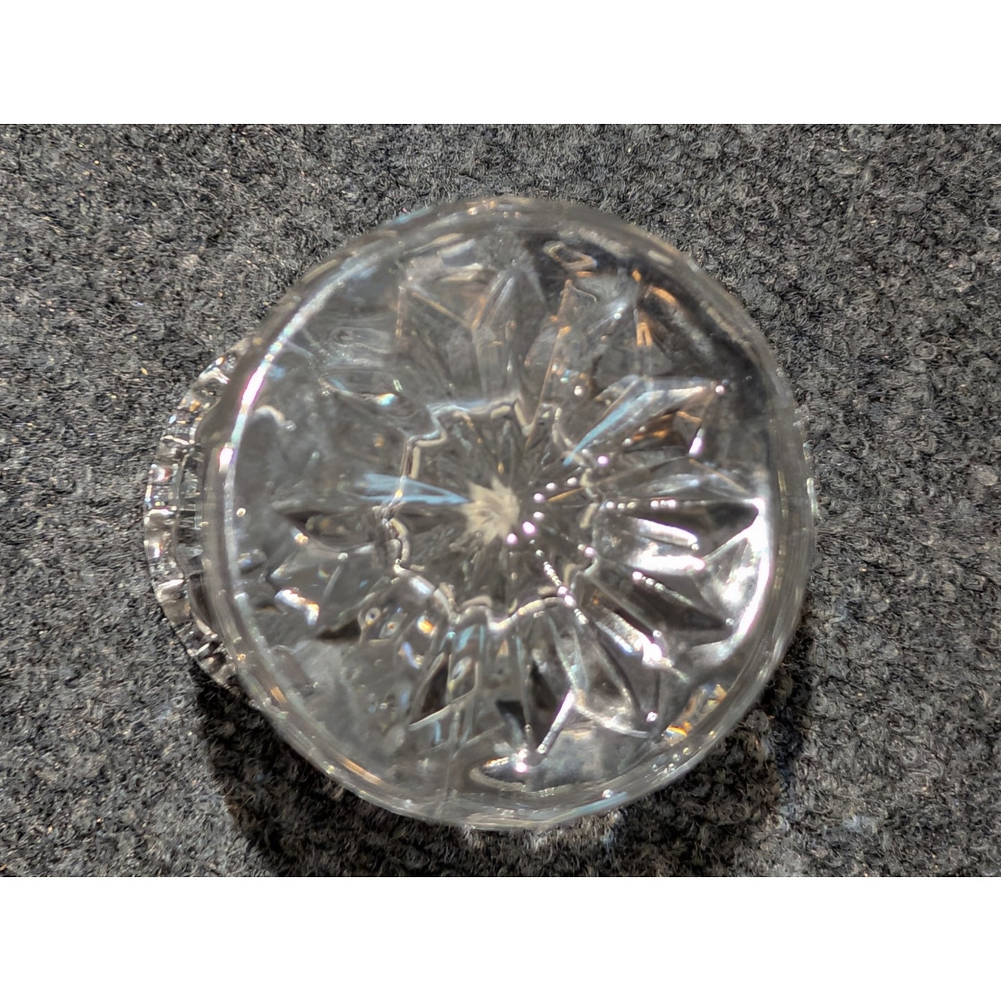 Tiny Pressed Glass Bud Vase Clear Lead Crystal Bud Vase Hobnail Spinning Design
