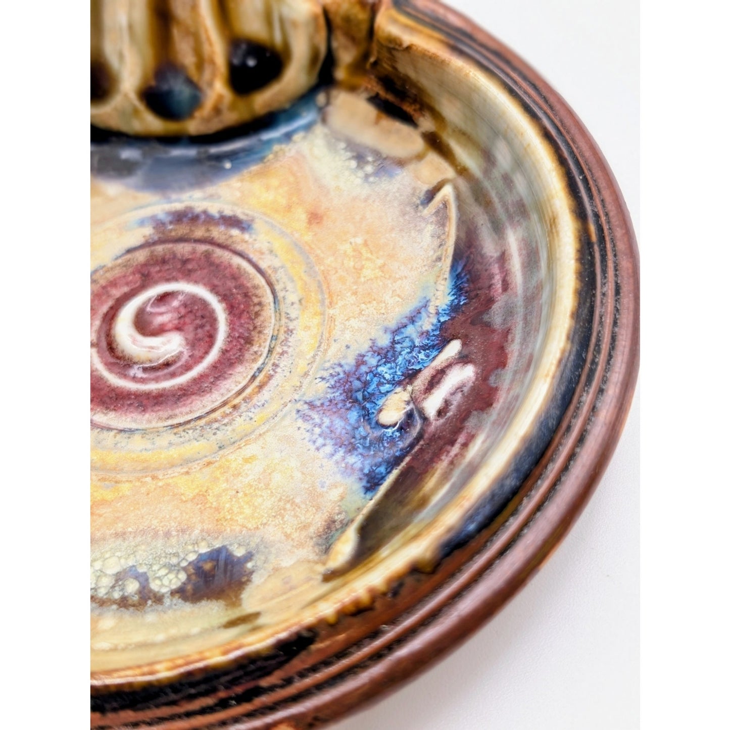Signed Geoffrey Lloyd Fine Handmade Pottery Spoon Rest
