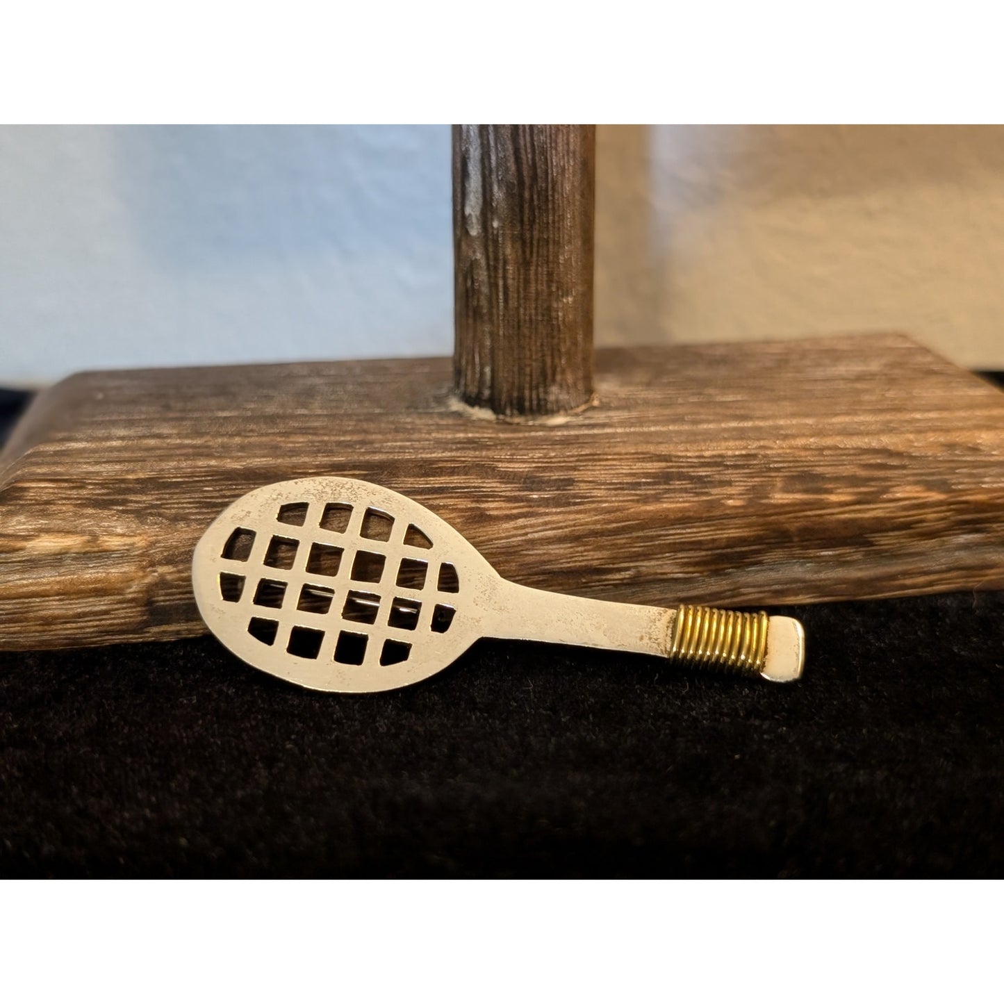 Taxco Mexico Sterling Silver Two Tone Tennis Racquet Brooch/Pin