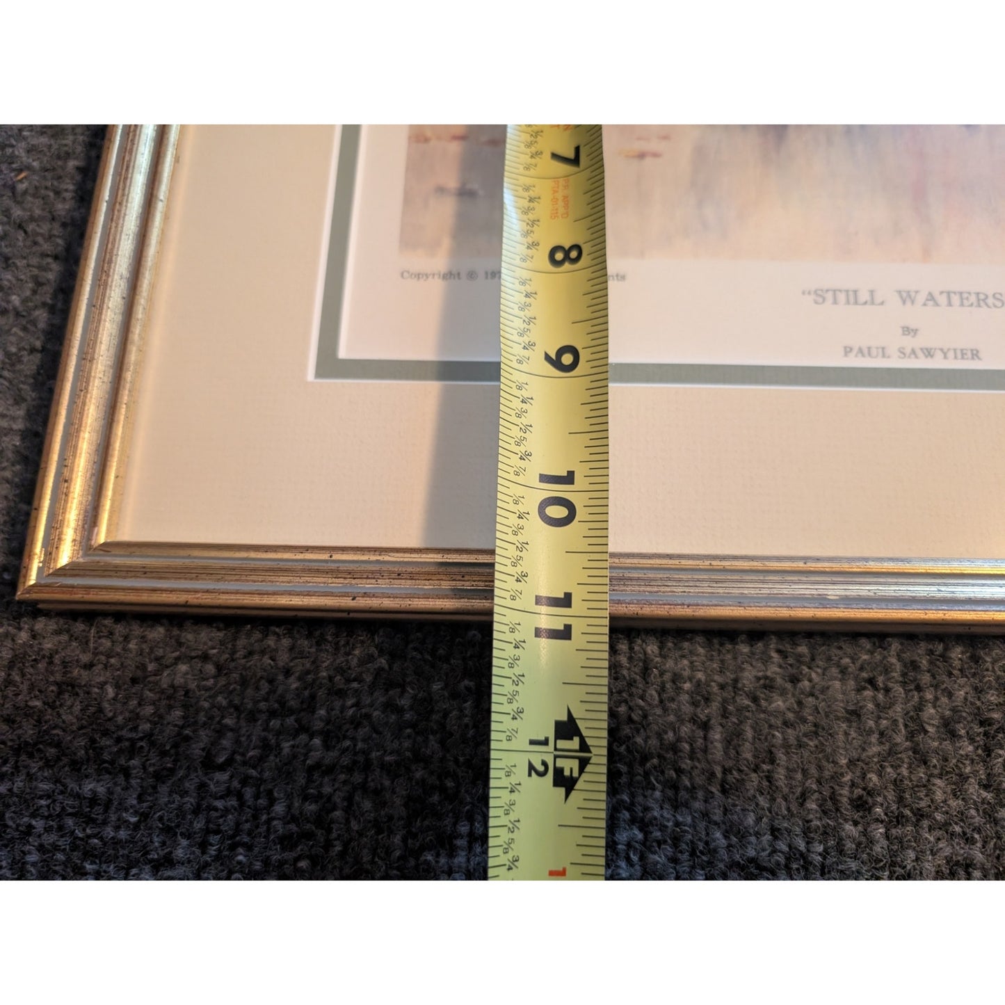 1975 Paul Sawyier Gilt Wood Frame Collector 'Still Waters' Numbered Copied Print