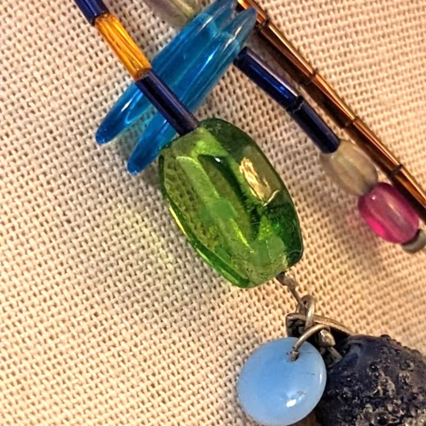 Chico's Three Strand Colorful Glass Bead Necklace