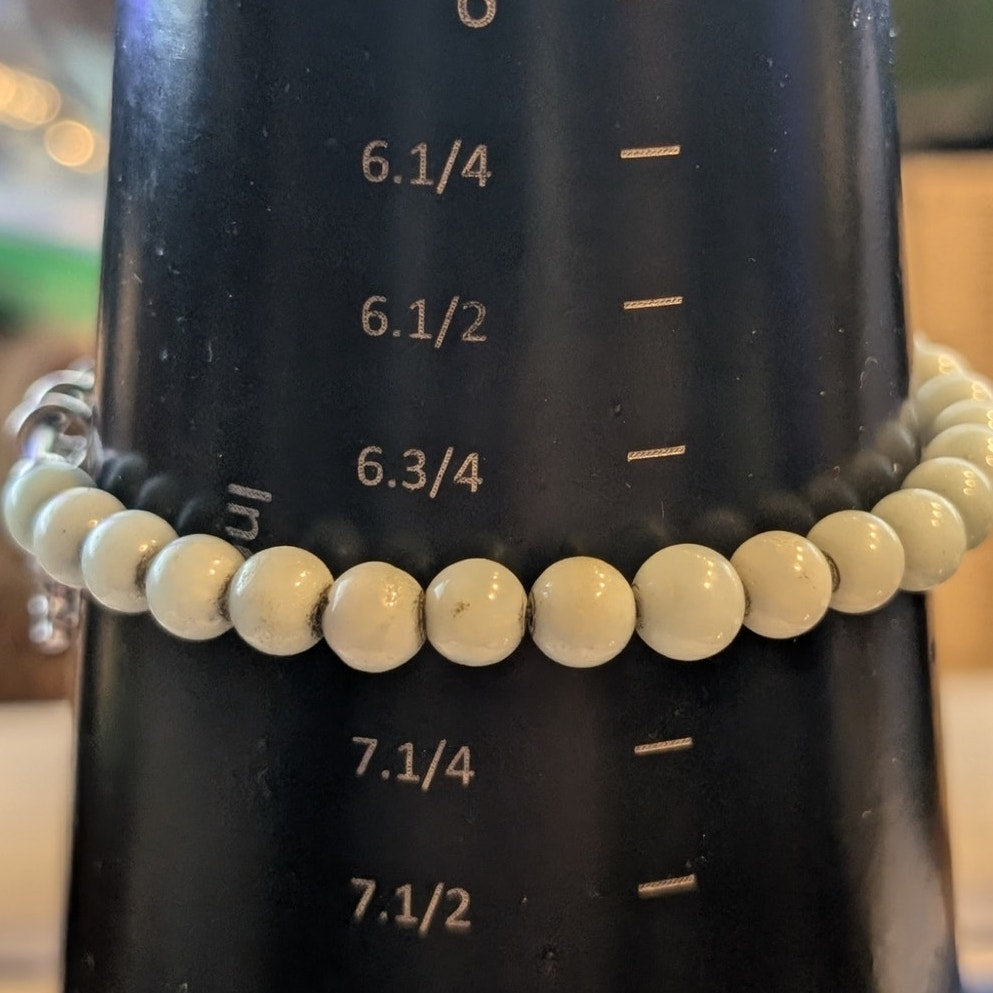 Aquamarine Bead Marked RL 925 Charm Dangle Bangle Bracelet